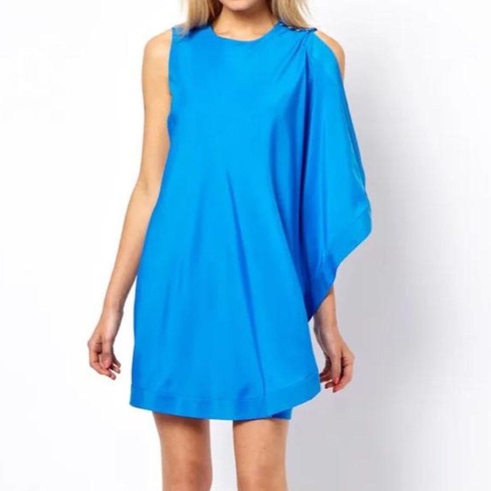 Ted Baker Women’s Bolty One Sided Draped Tunic Dress in Blue Size 0 (US size 2)