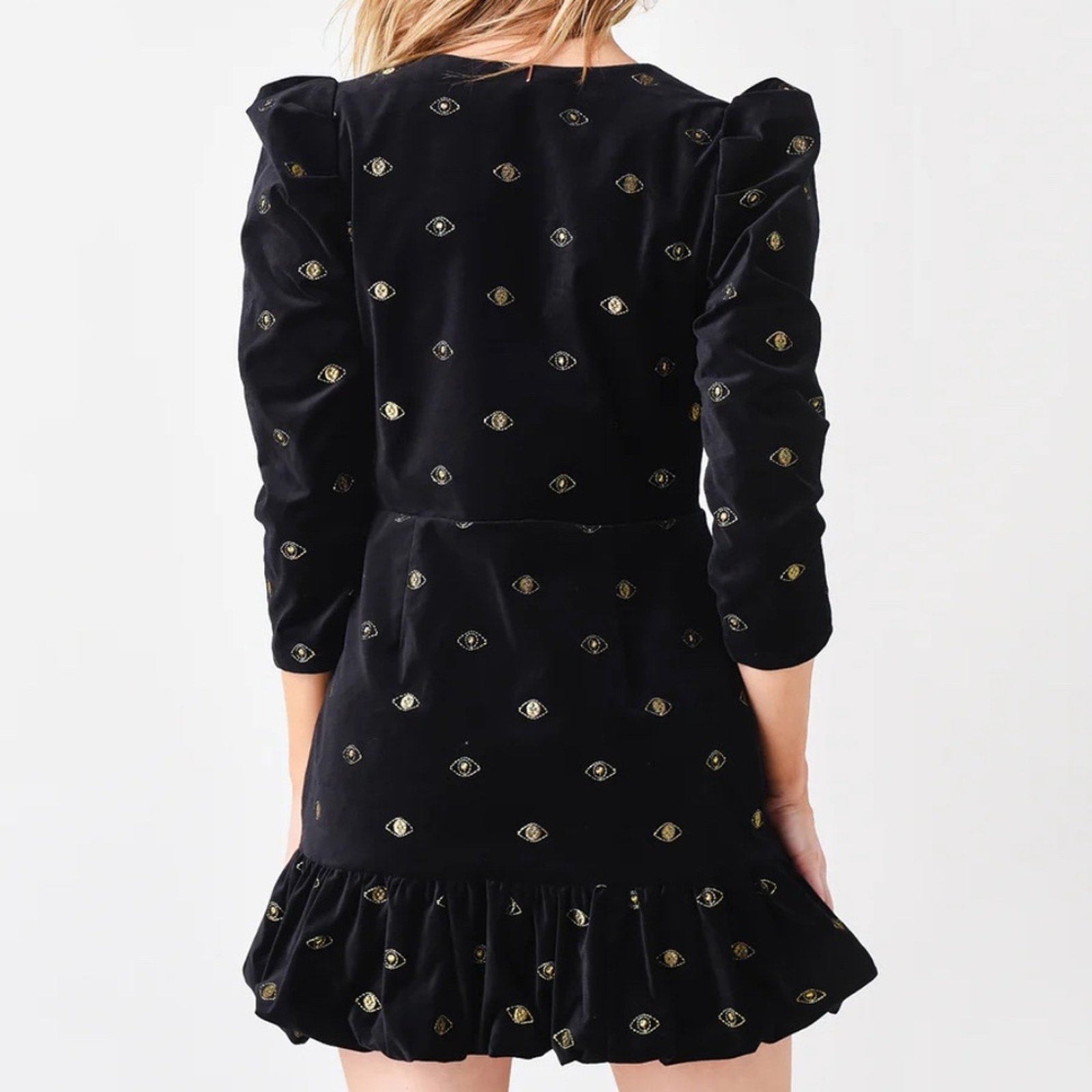 Misa Los Angeles Charisse Dress - Evil Eye Velveteen - size M