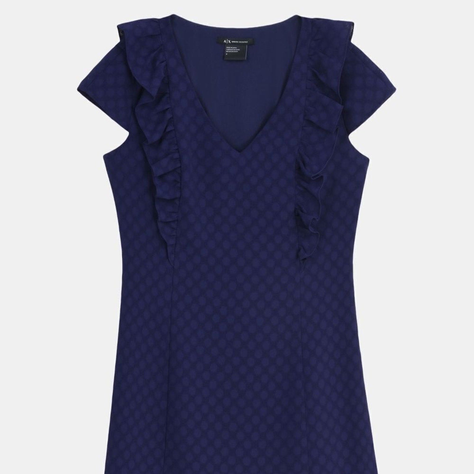 EUC Armani Exchange DOT AND RUFFLE SHEATH DRESS - size 0