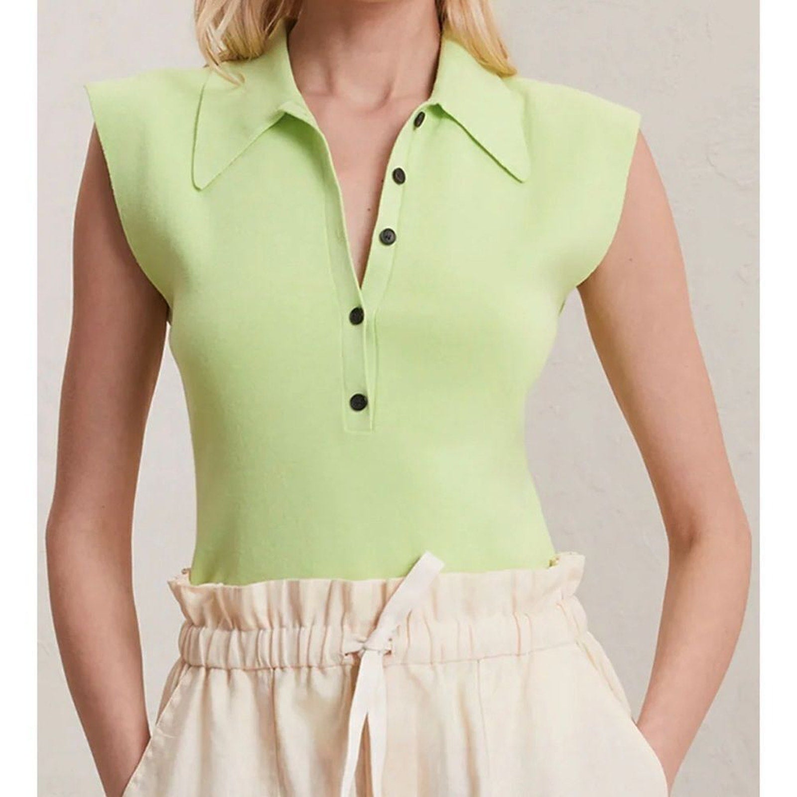 NEW A.L.C. Green Kick Taylor Top - size Large