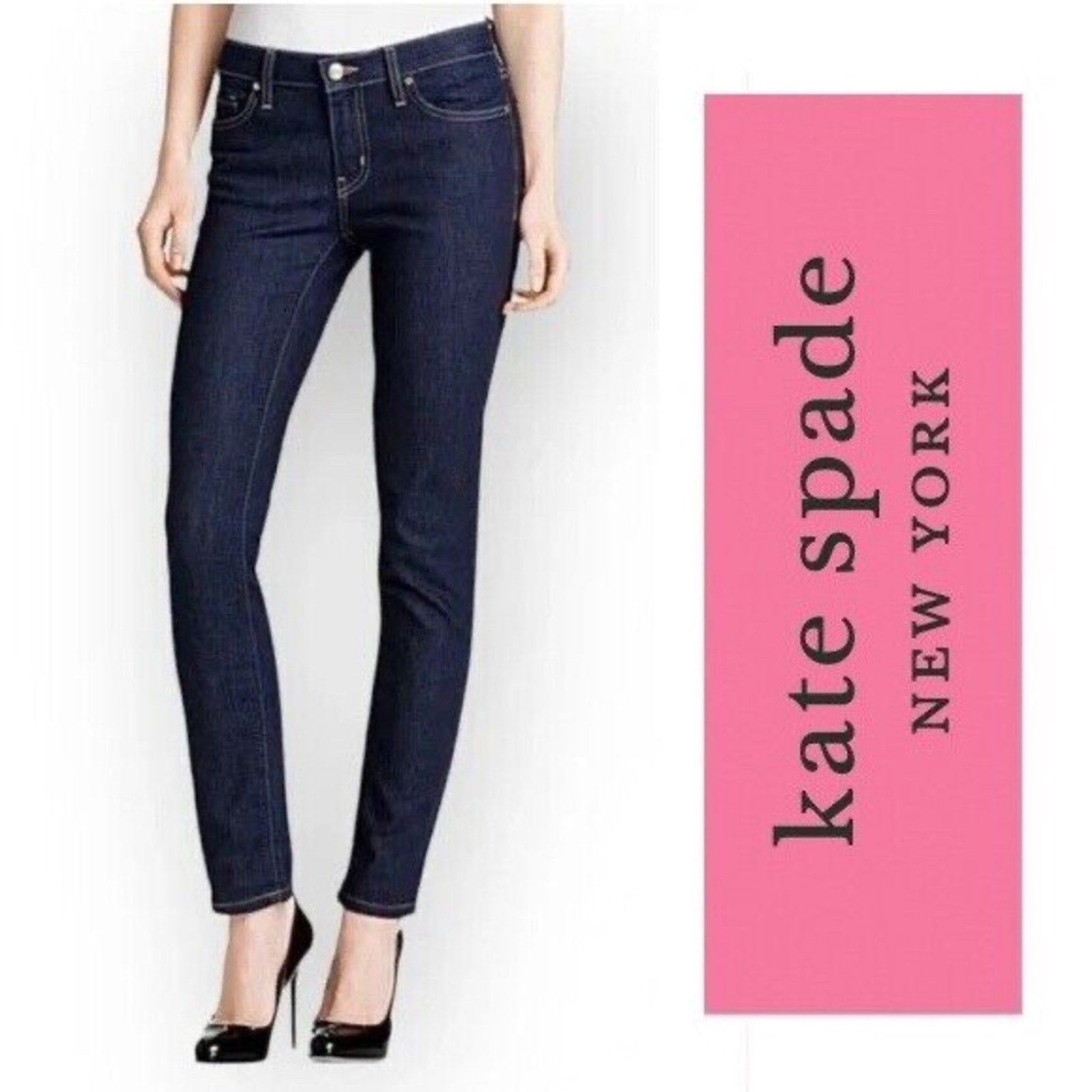 KATE SPADE Jeans Womens 26 Play Hooky Dark Wash Slim $198