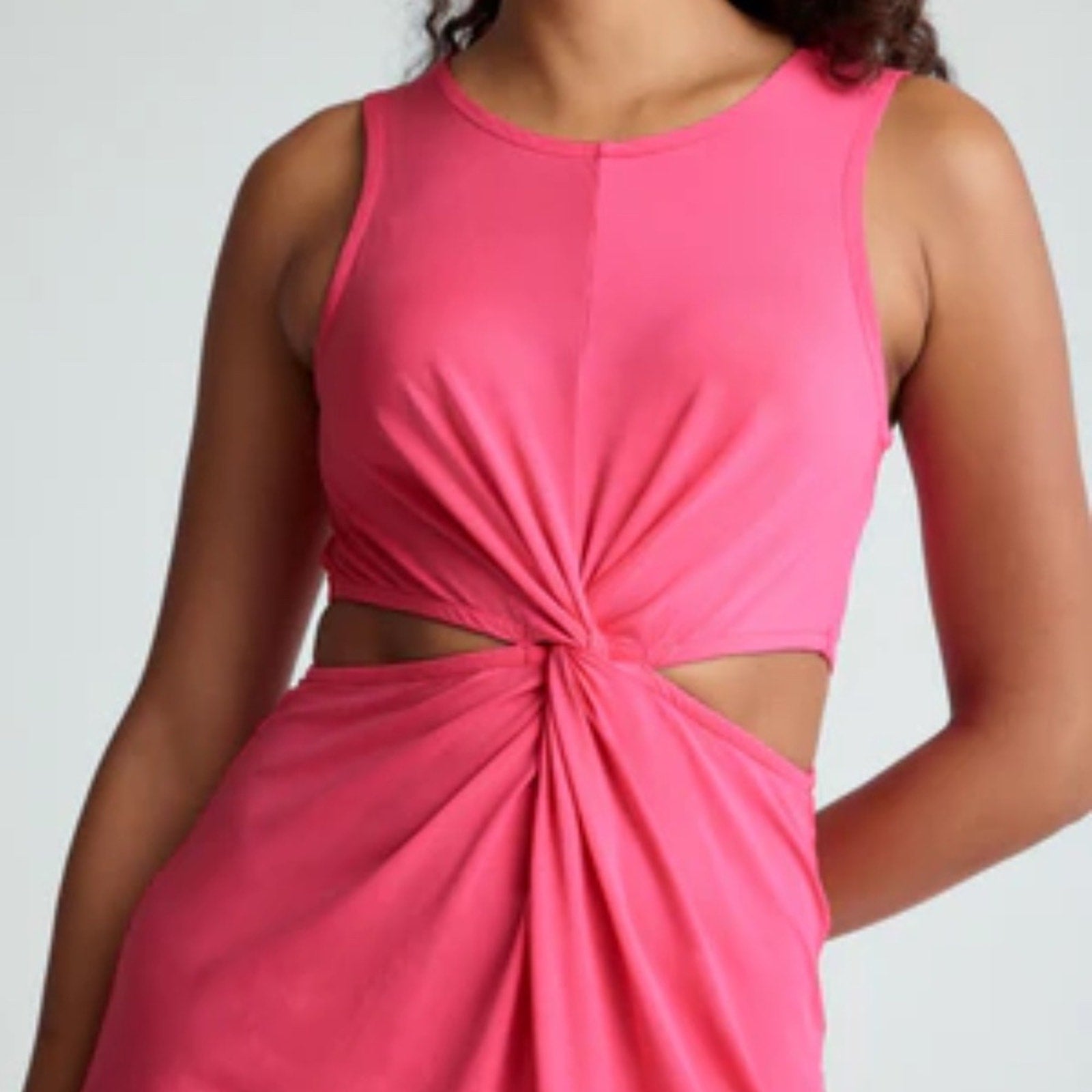 NEW Beyond Yoga Women's Around The World Front Twist Dress - Carnation Pink - M