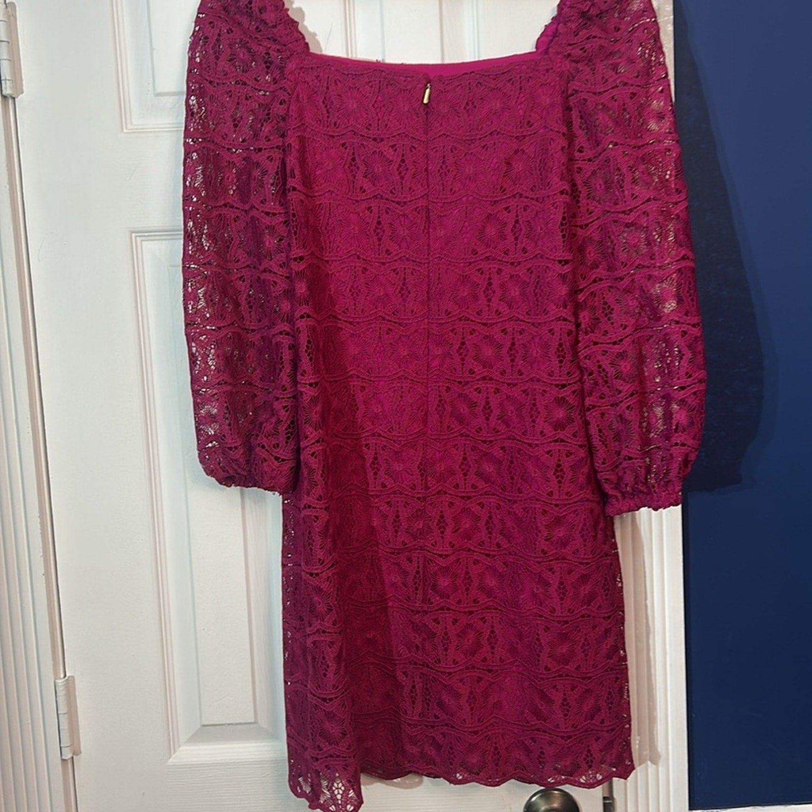 Trina Turk Bottle Square Neck Crochet Lace Mini Shift Dress - size 0