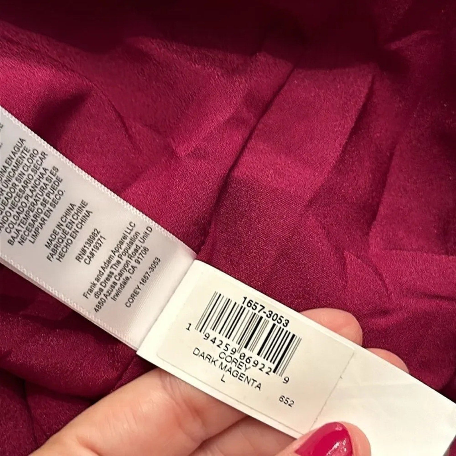 NWT Dress the Population Corey Dress - size Large