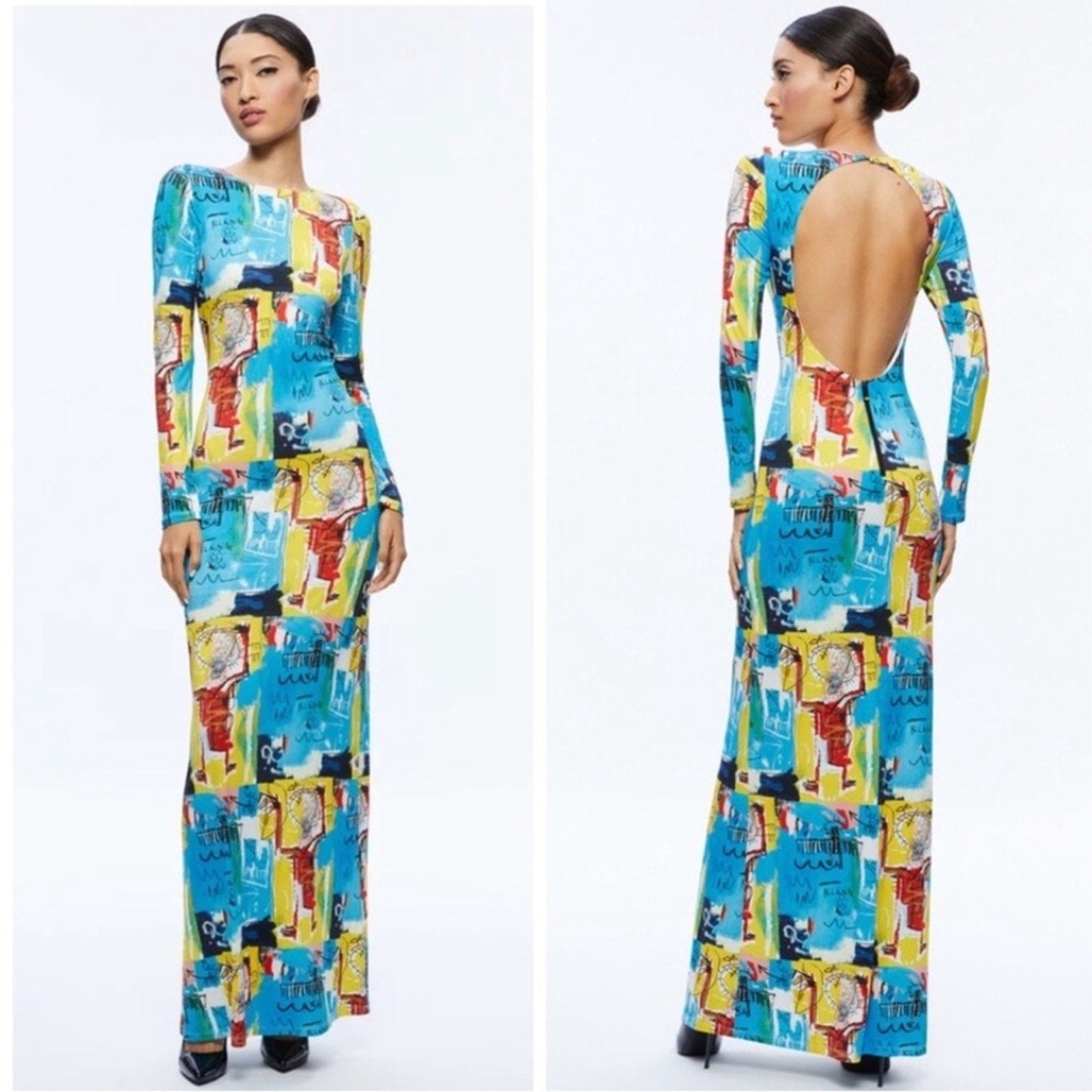 NWT ALICE + OLIVIA A+O X BASQUIAT DELORA MAXI DRESS - size 6