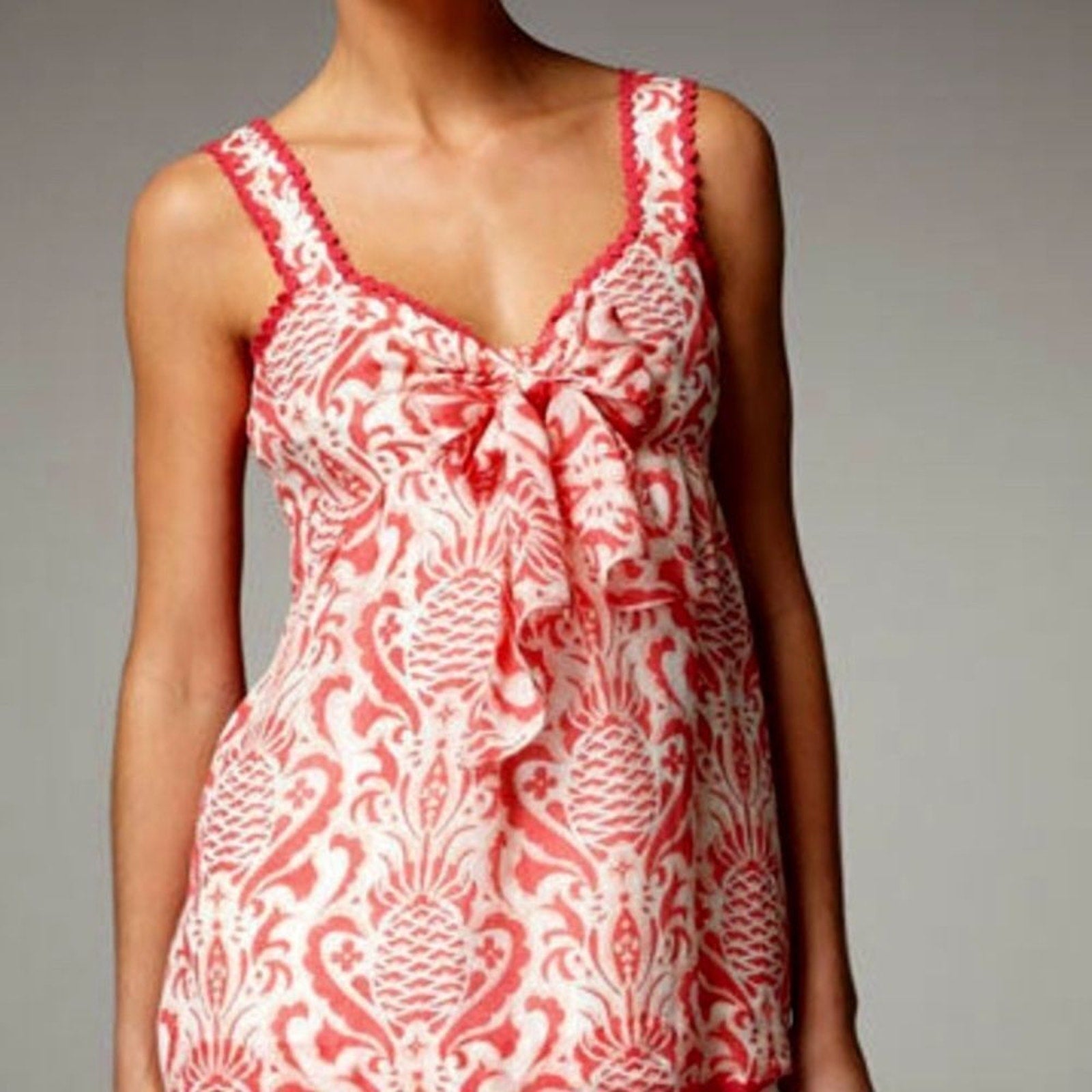 NEW Kate Spade Pineapple Print Top Freshwhite & Peach Pink - size 6