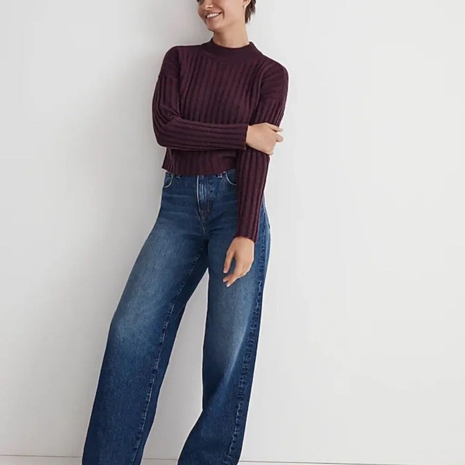 NWT Madewell Mockneck Crop Sweater - size 1X