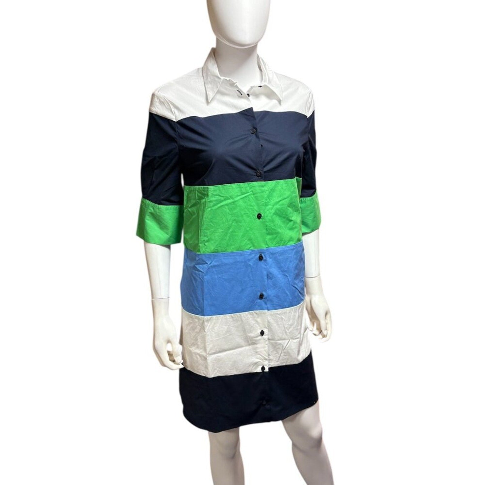 Vilagallo x Nina Raynor Color Block Shirt Dress - 40 (US 8)