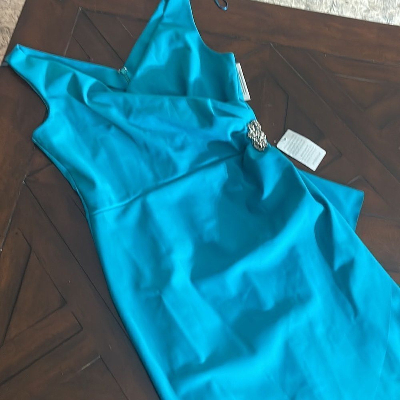 NWT Alex Evenings Women's Slimming Short Ruched Dress with Ruffle - size 12