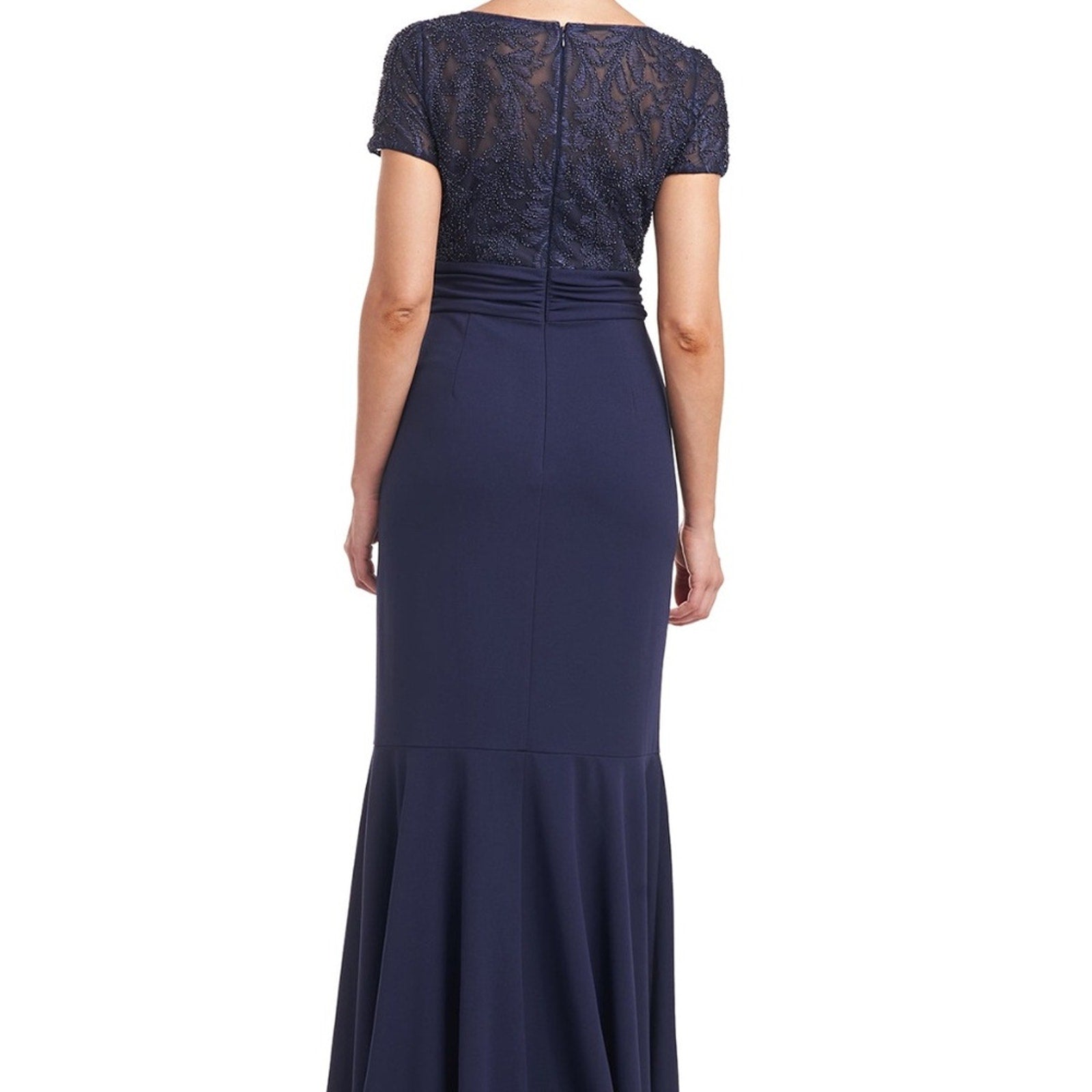 NWT JS Collections Celia Mixed Media Mermaid Gown - size 14