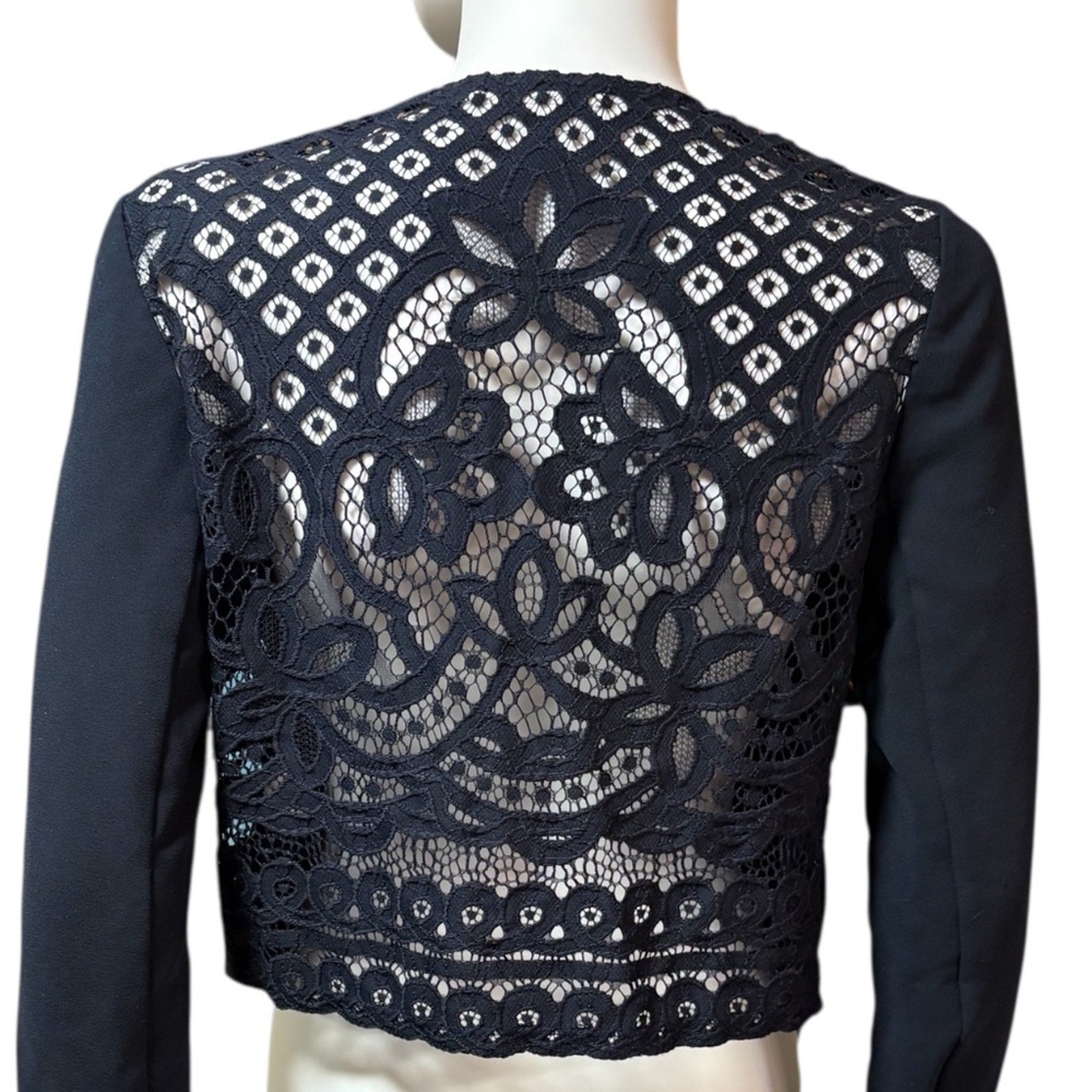 Bailey 44 Womens Cascara Blue Draped Lace Back Blazer Jacket  - size small