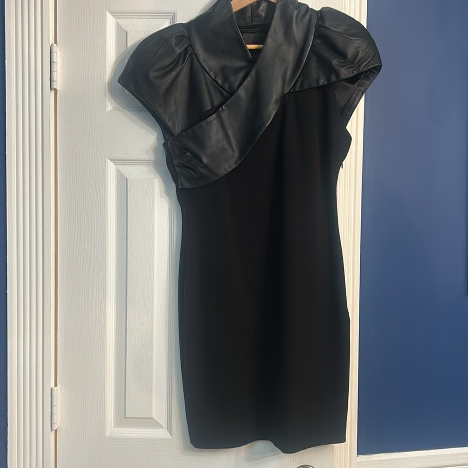 L.A.M.B. Nancy Leather black Mix Dress - size 10