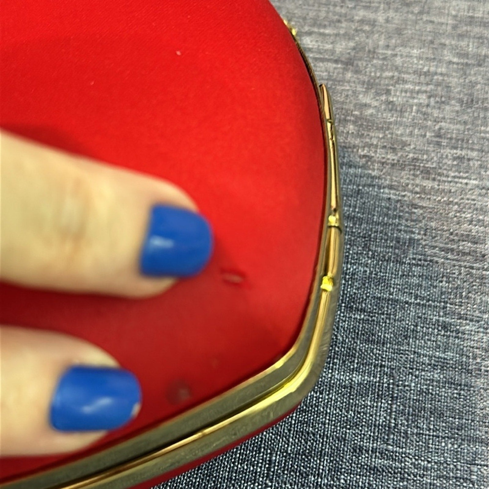 Love Moschino Heart Shaped Box Clutch Bag pouch in satin red