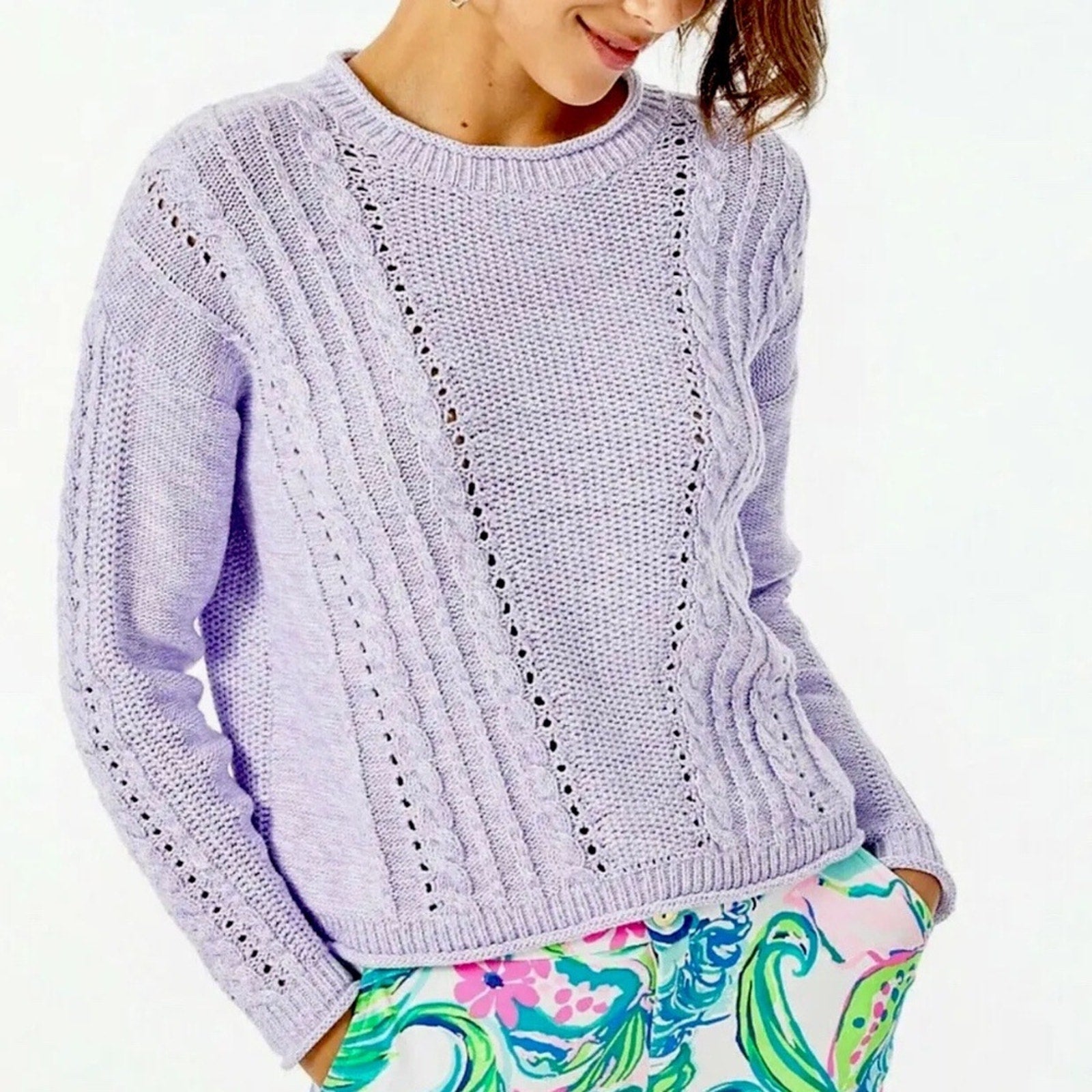 Lilly Pulitzer NWT Maxcy Sweater Light Lilac Verbena - size M