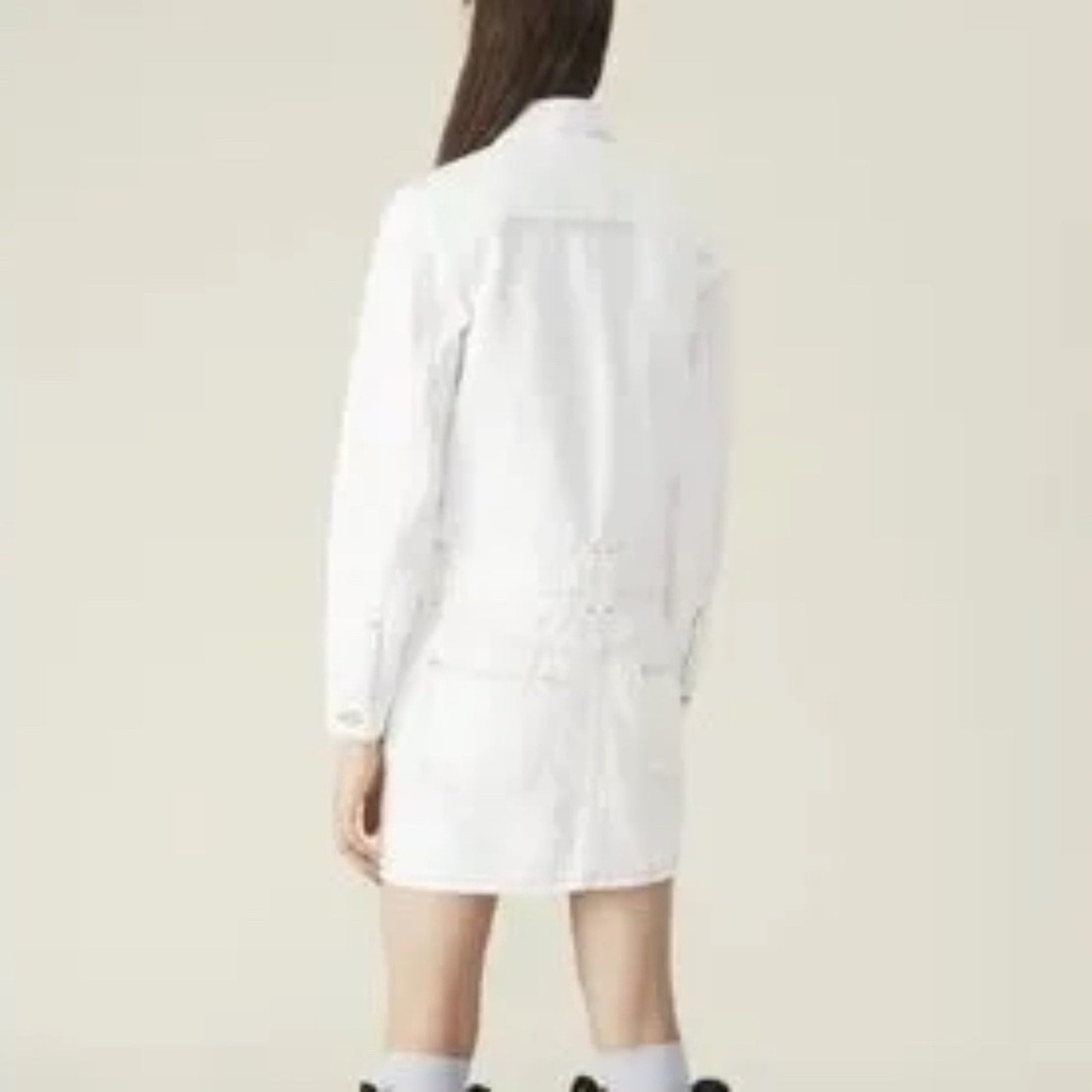 GANNI  White Denim Mini Dress - size M