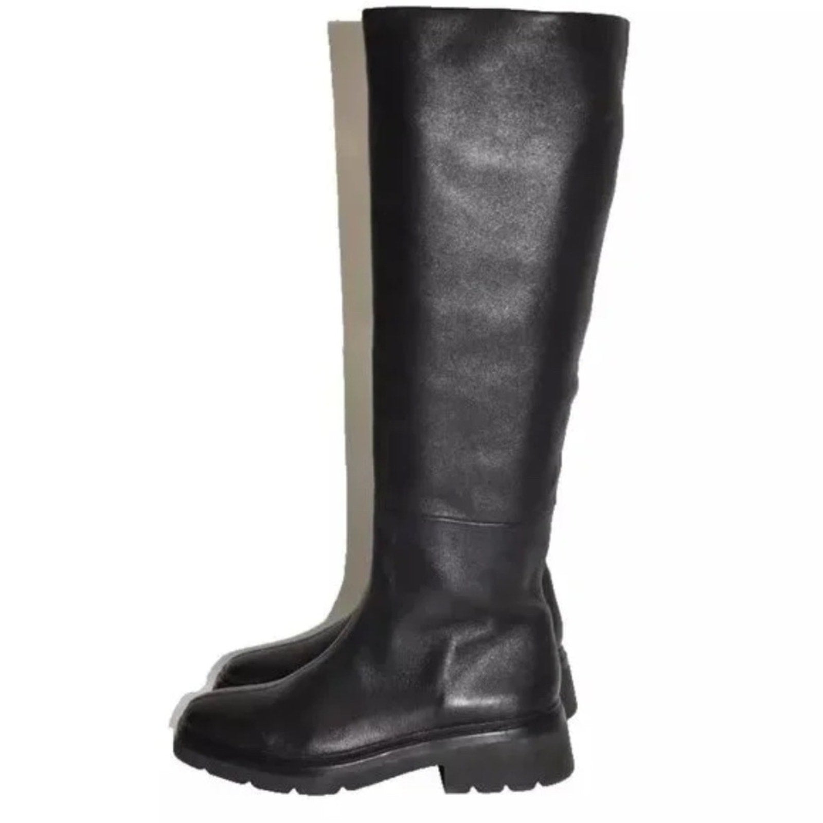 NEW Vince Rune Slouch Leather Knee High Black Boots Size 9.5 M