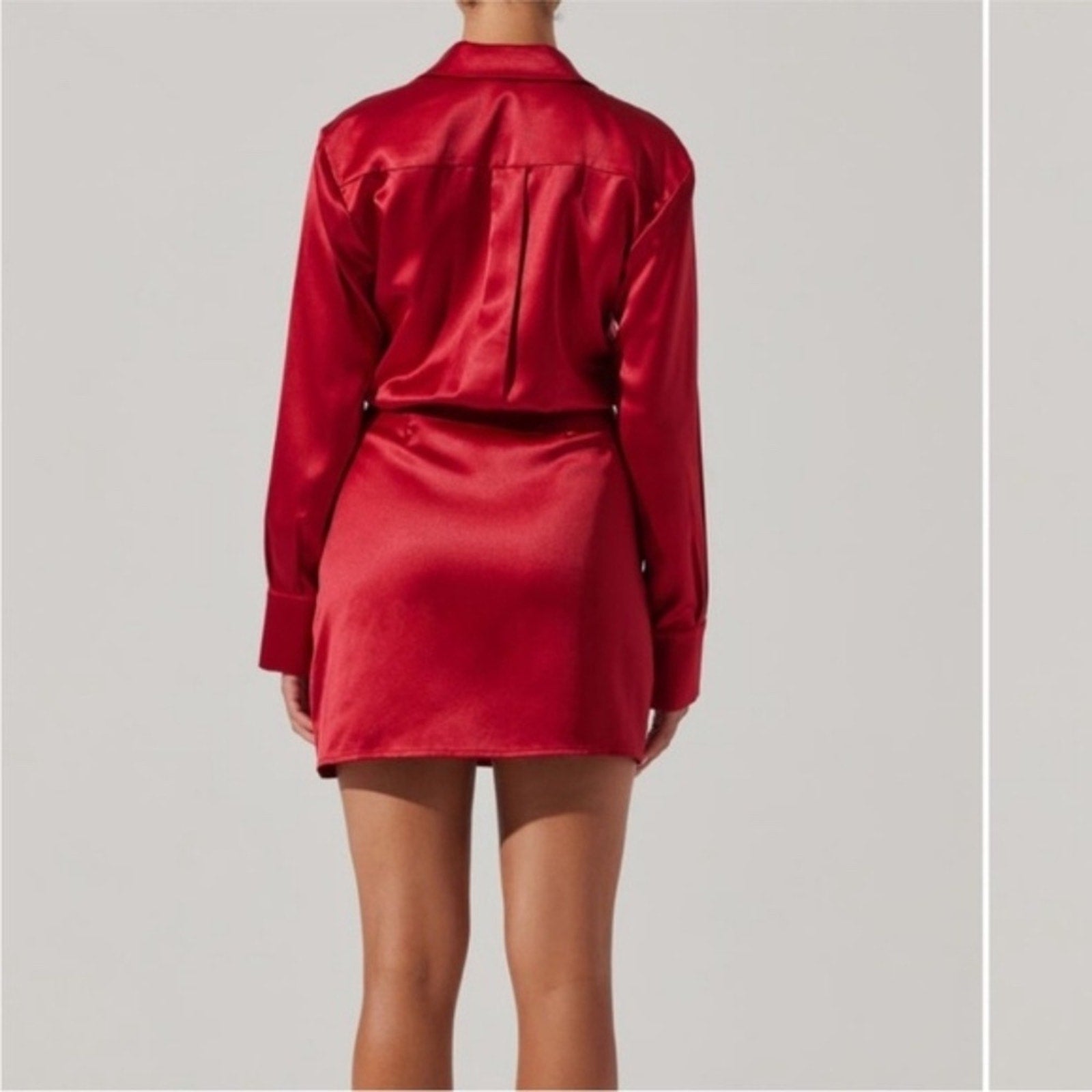 NWT ASTR the Label Satin Long Sleeve Wrap Minidress - size M