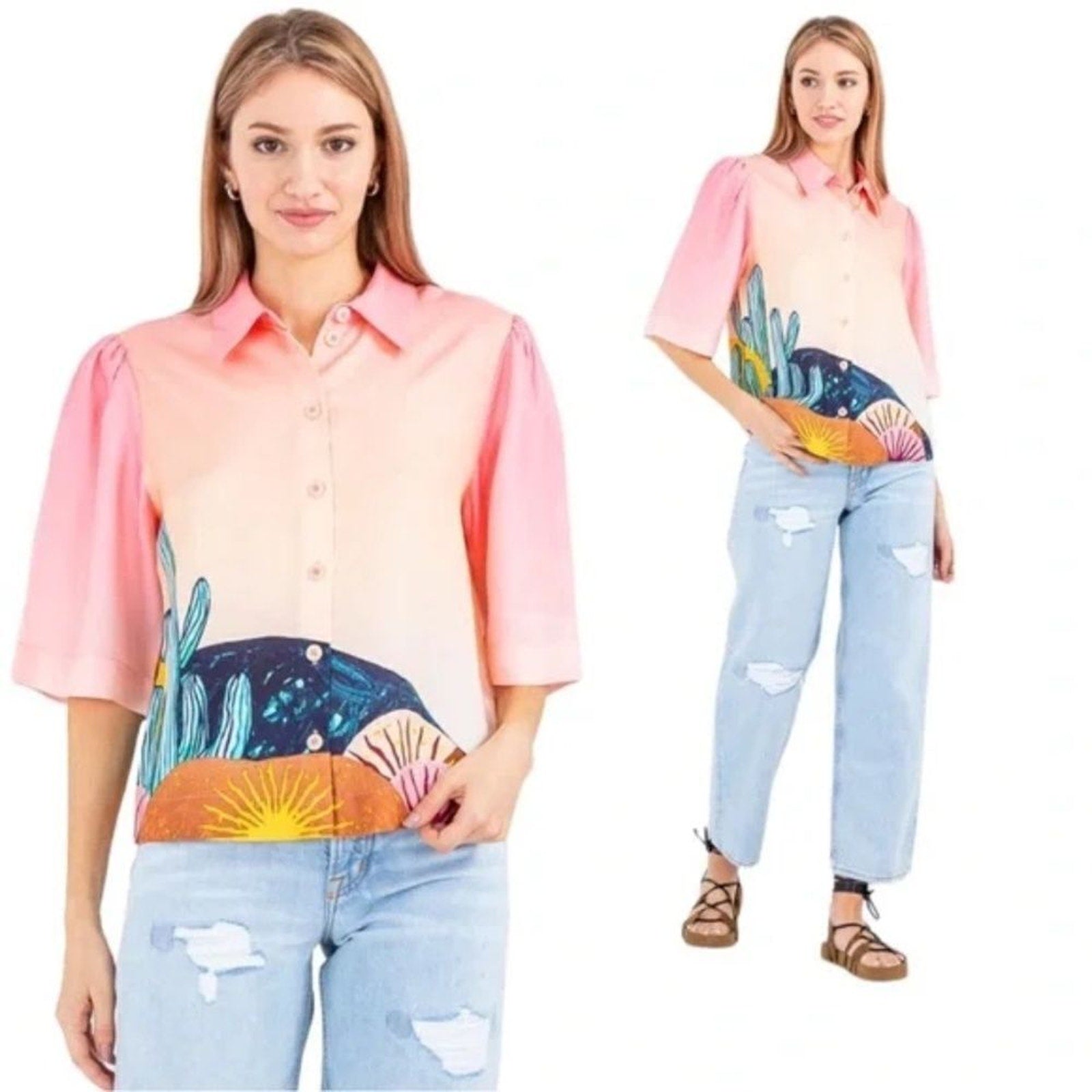 NWOT Scotch & Soda Abel Macias Short Sleeved Button-Down Shirt - size M