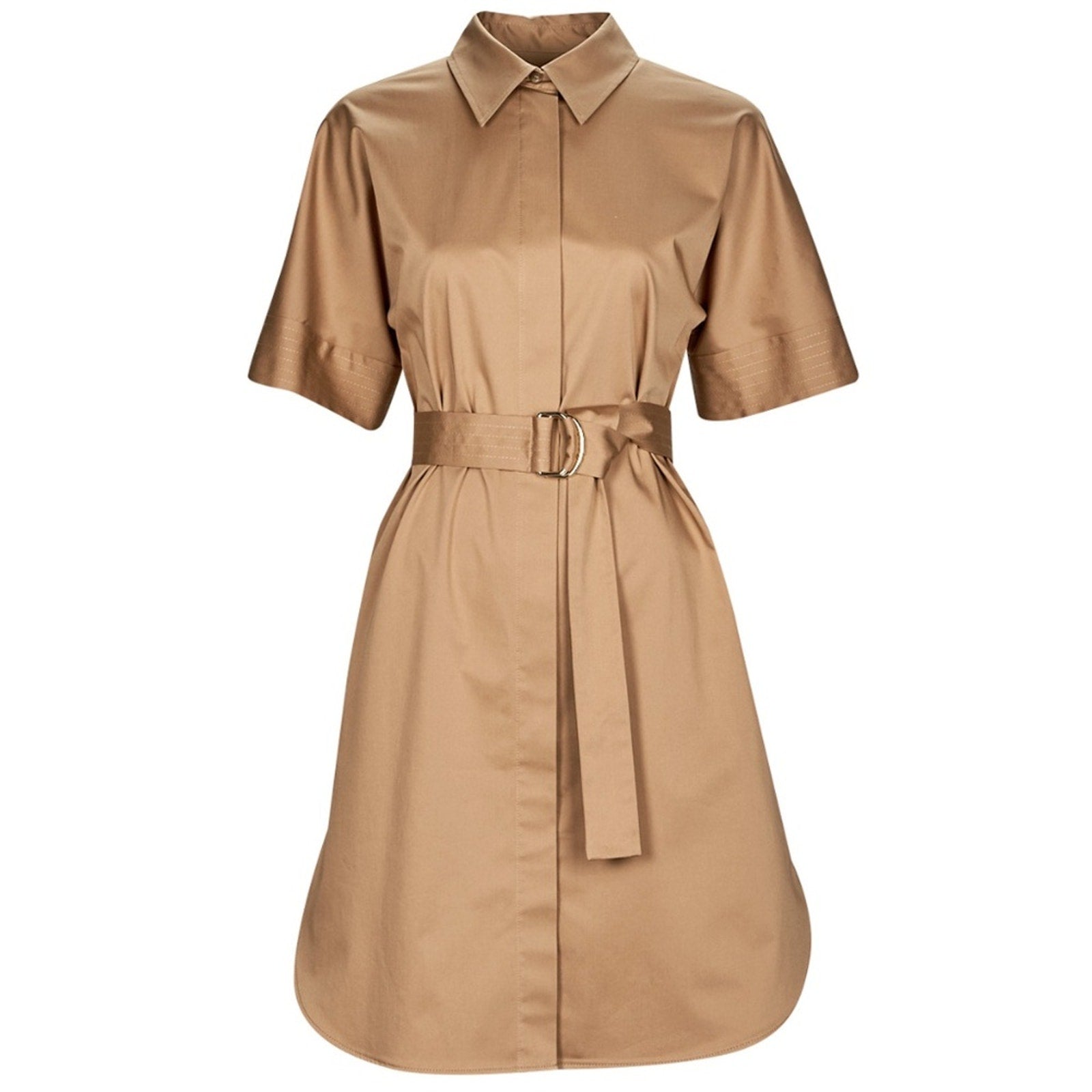 NWT Hugo Boss Dashile Short Sleeve Shirtdress In Iconic Camel - size 4
