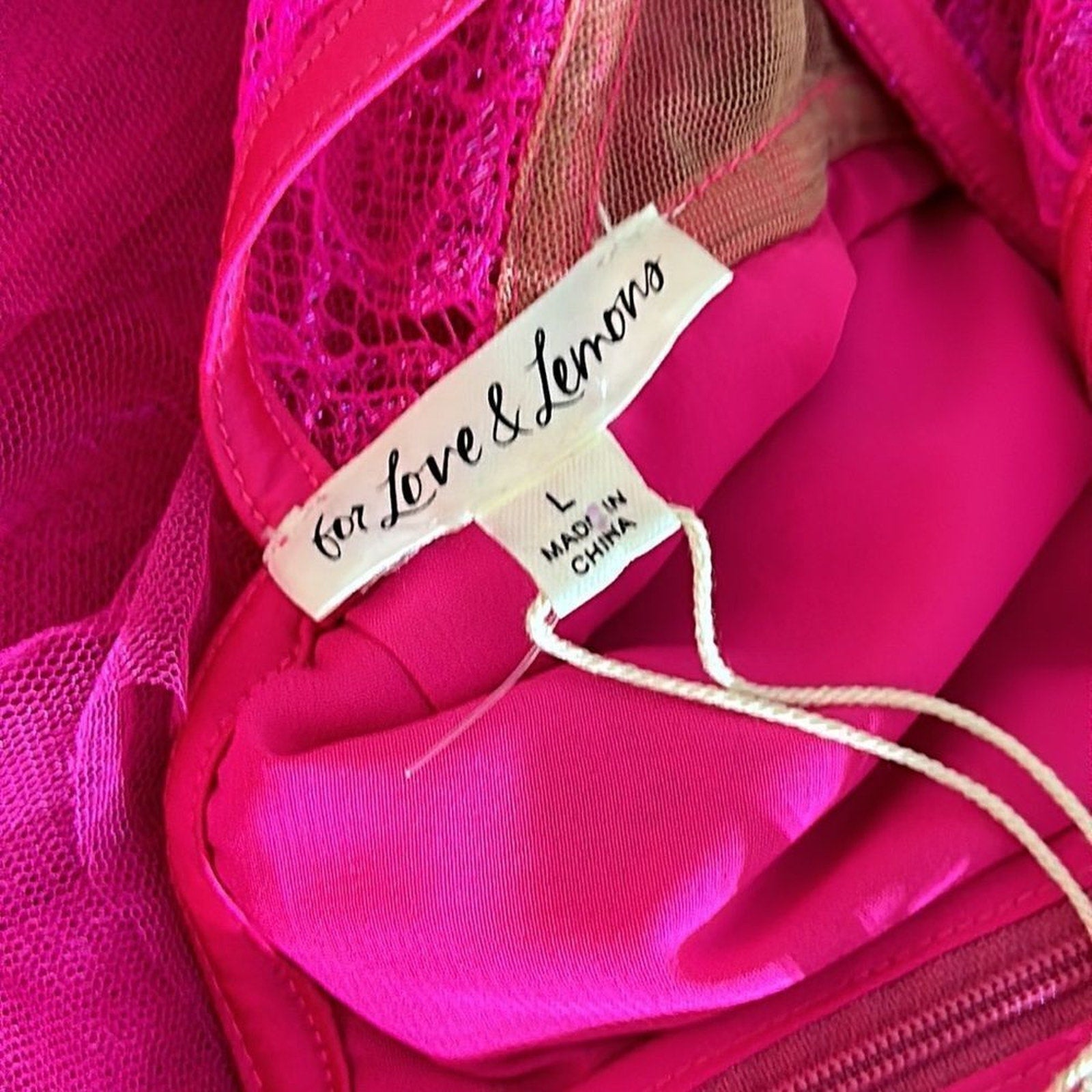 NWT FOR LOVE & LEMONS X Bustier Mini Dress - Pink - size Large