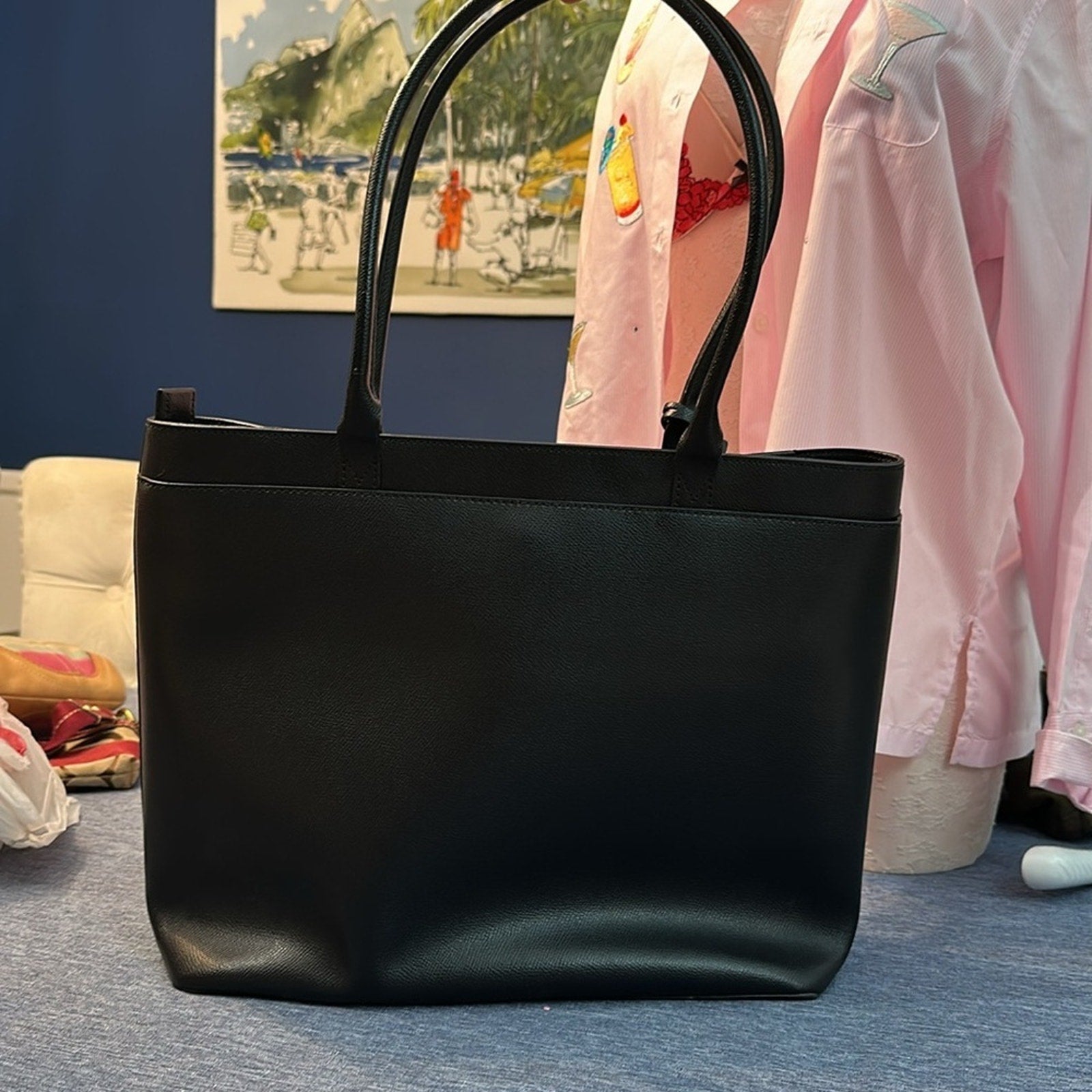 Black Michael Kors laptop business Tote Bag large