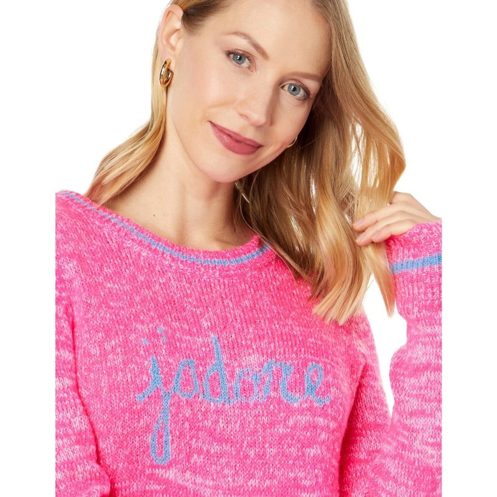 Lilly Pulitzer Bright Pink Rollins Sweater Jadore - size M