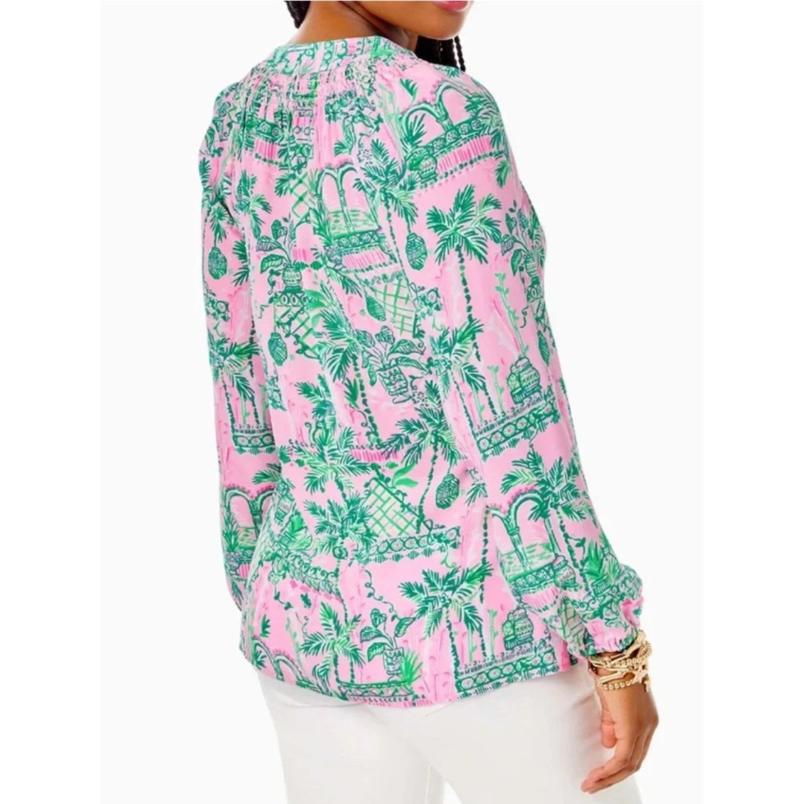 Lilly Pulitzer Elsa Silk Top in Baby Always Worth It - M 🌟