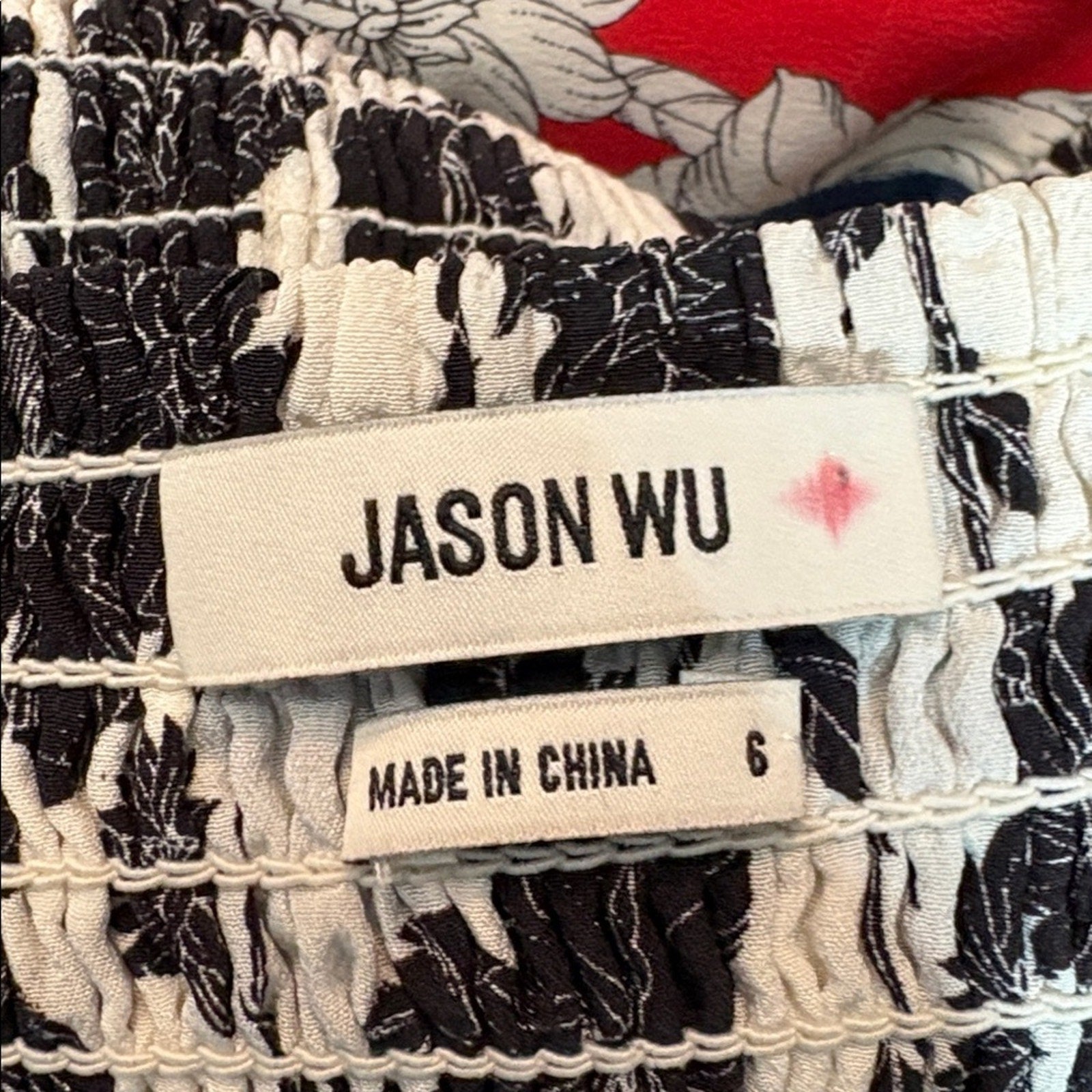 Jason Wu Mix Print A-Line Paneled Sweetheart Dress 100% Silk - size 6