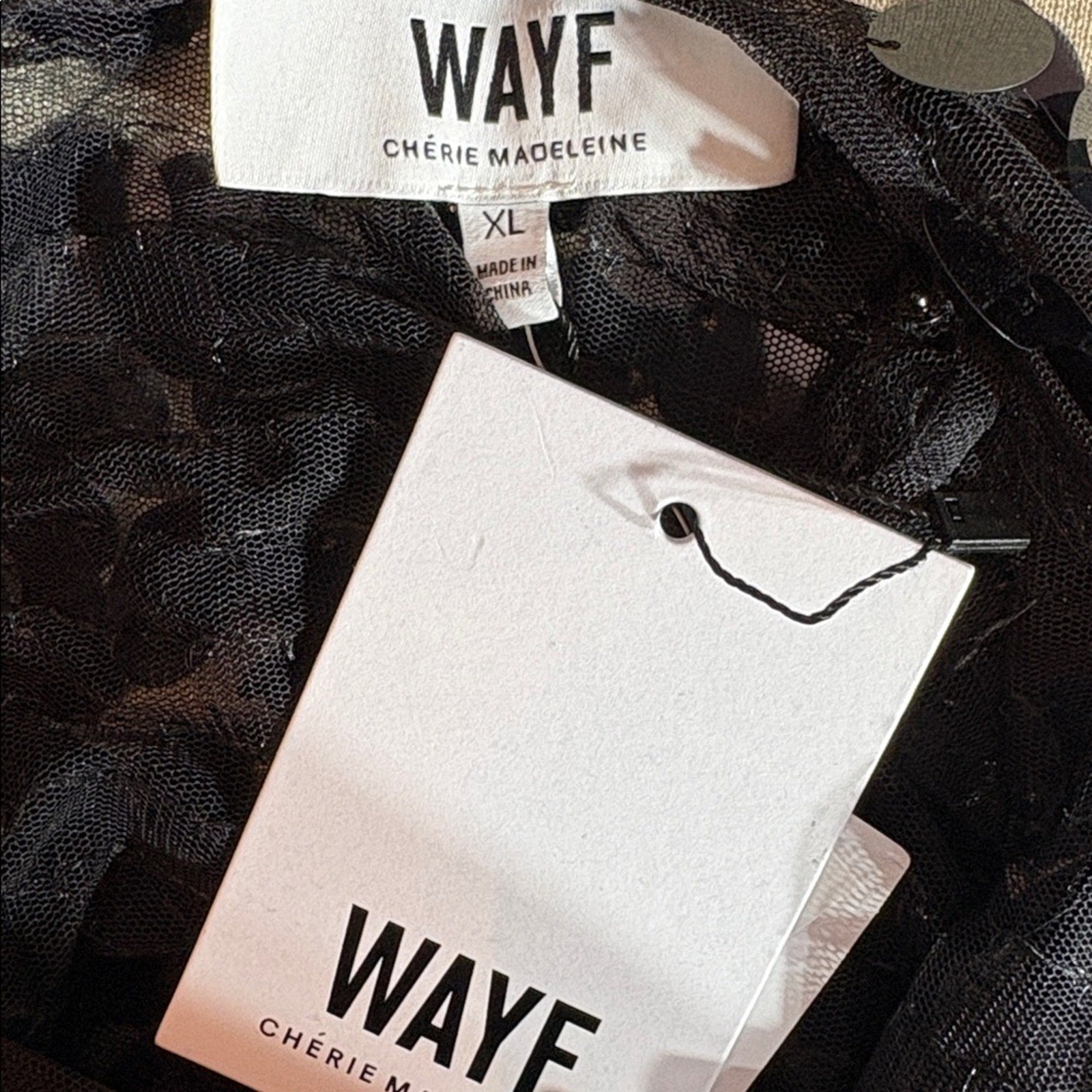 NWT Wayf X Chérie Madeleine Danse Sequin Sleeveless Midi Dress Black - size XL