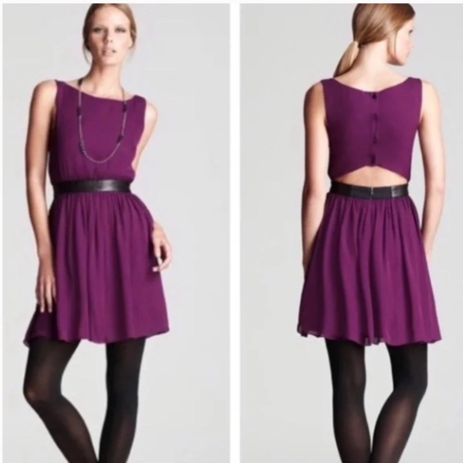 Alice + Olivia Nell Leather Waist A-Line Dress - 4