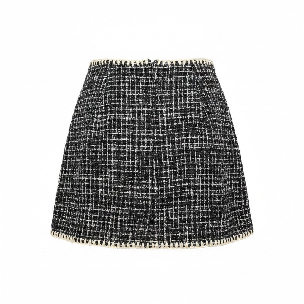 Veronica Beard Medford Button-Embellished Cotton-Blend Tweed Mini Skirt - 8