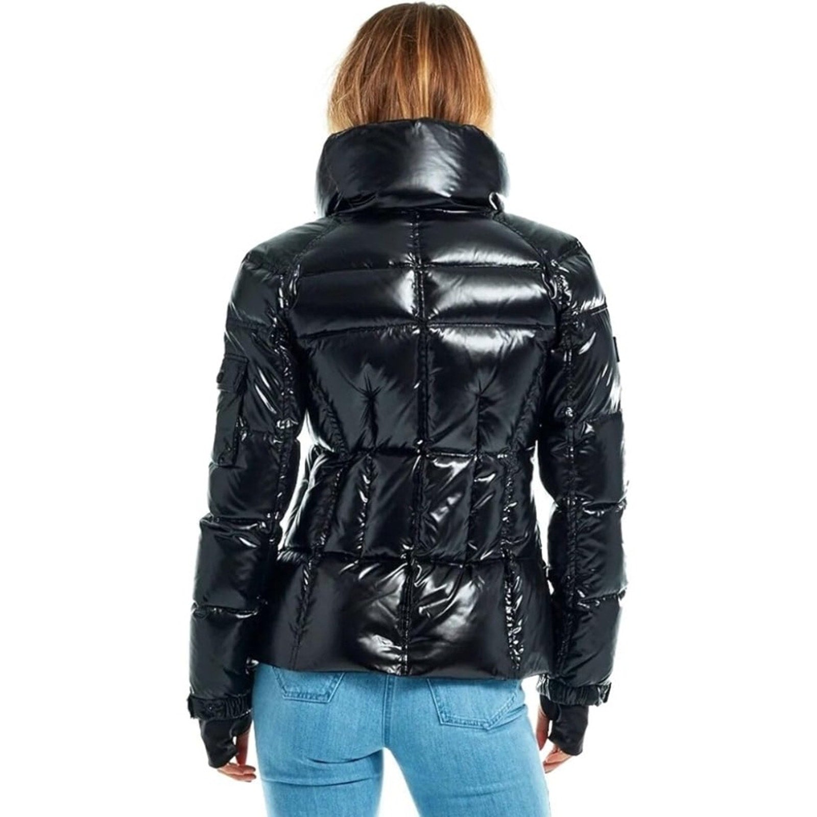 NWT SAM. Freestyle Down Nylon Puffer Jacket Color JET BLACK - size small