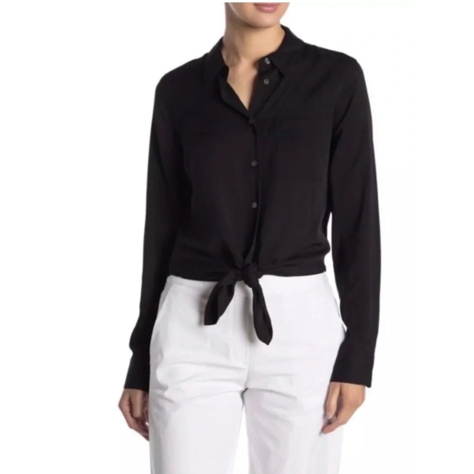 Theory Hekanina Silk Tie Shirt - L 🌟