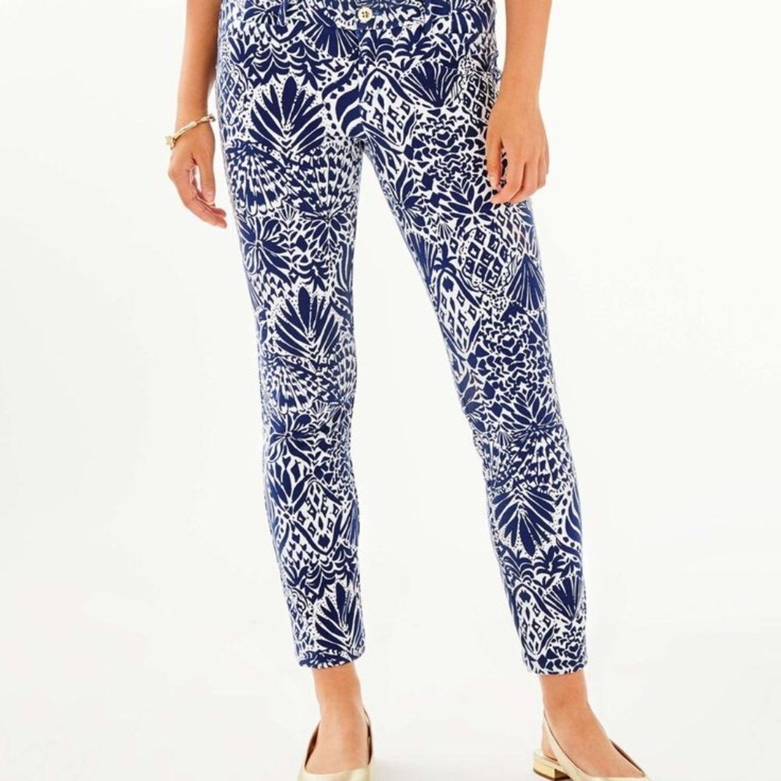 NWT Lilly Pulitzer Kelly Knit Skinny Ankle Pants Navy - 2