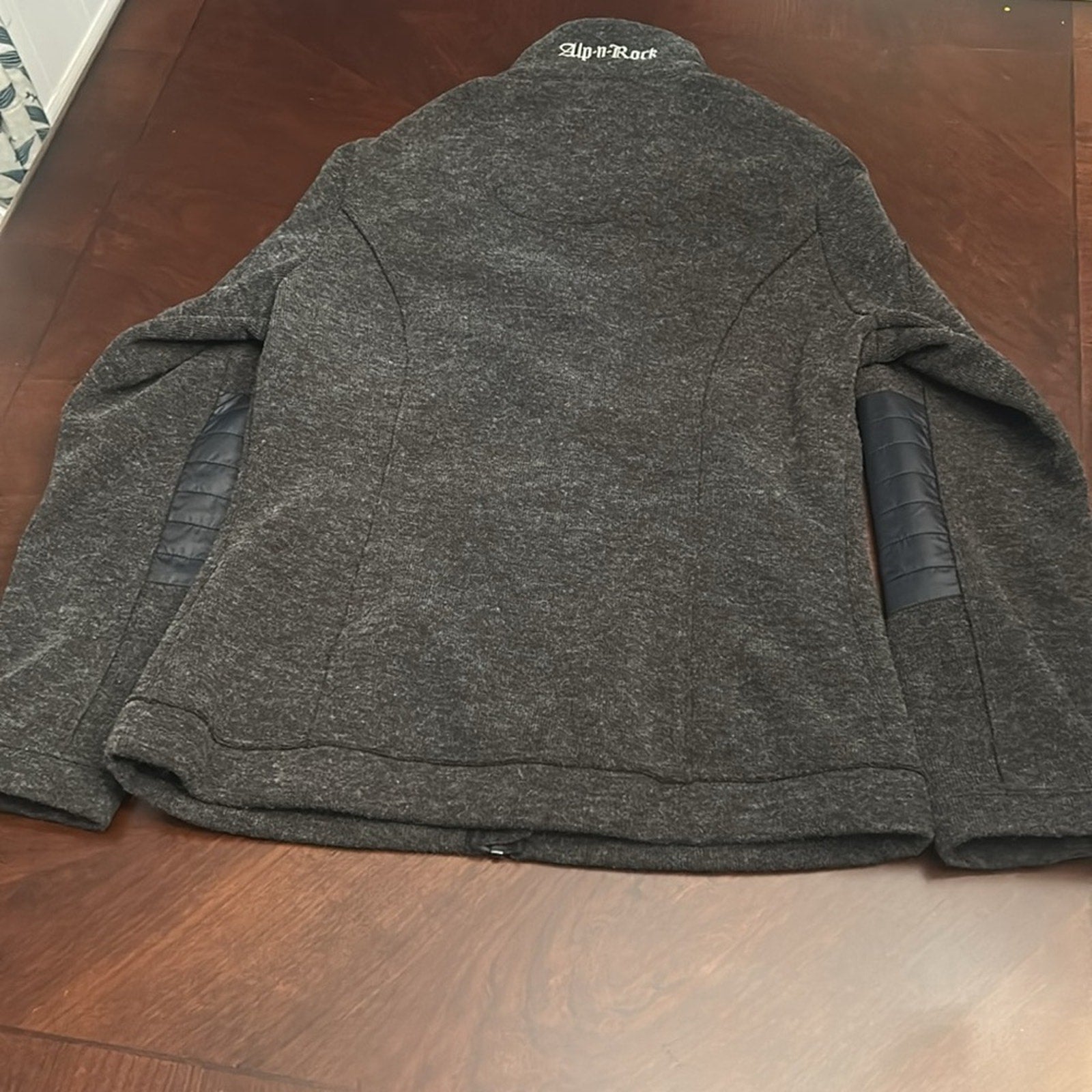 Alp N Rock Jacket Fleece Full Zip Grey Kitz Ski Embroidered Cross Stitch Patch M