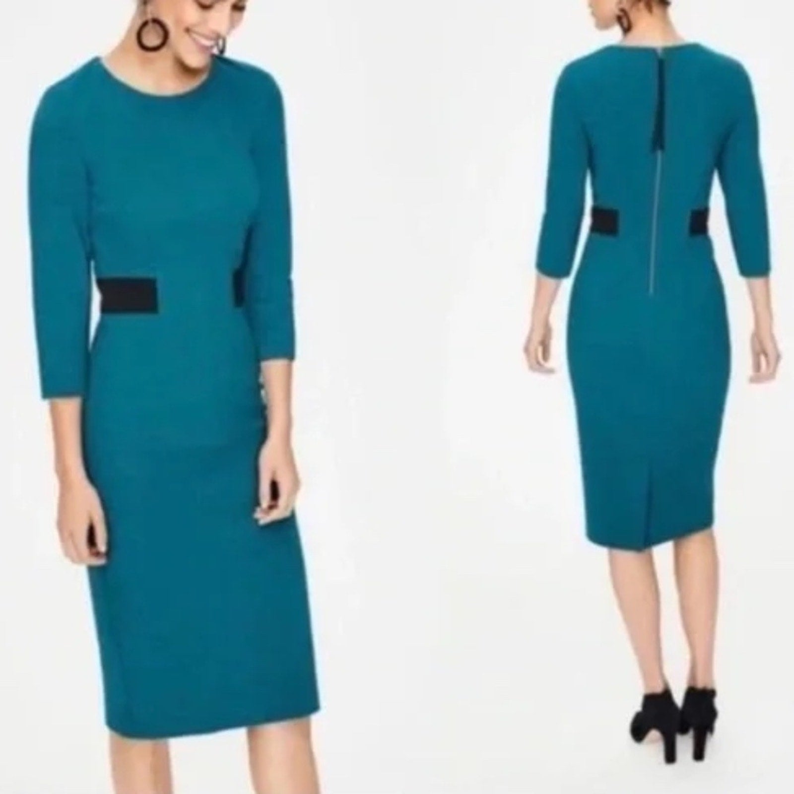 Boden London Laura Ottoman Dress in Drummer Blue - size 8 R