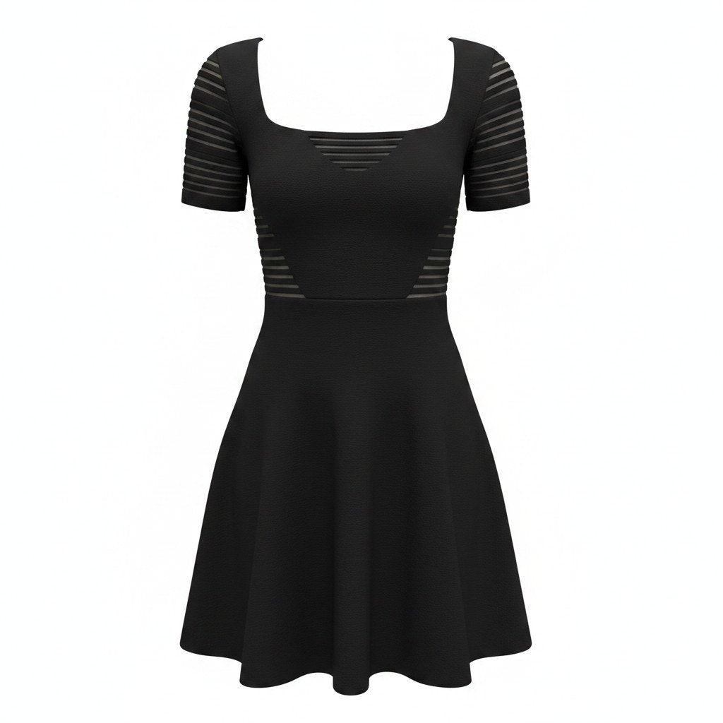 Gianni Versace Ribbed Fit and Flare Dress - 38 (US 2)