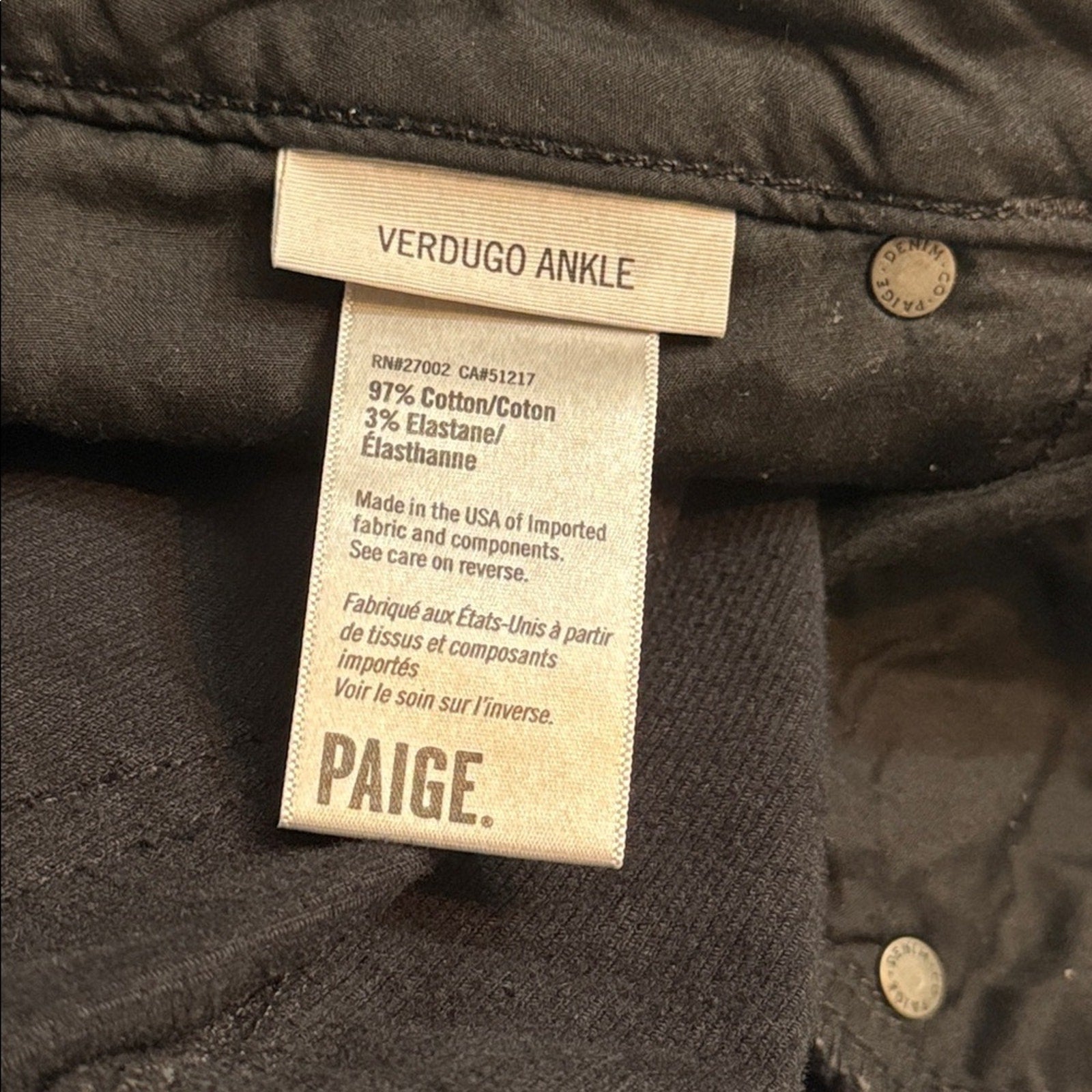 Paige Verdugo Ankle Ultra Skinny Corduroy Pants - size 29