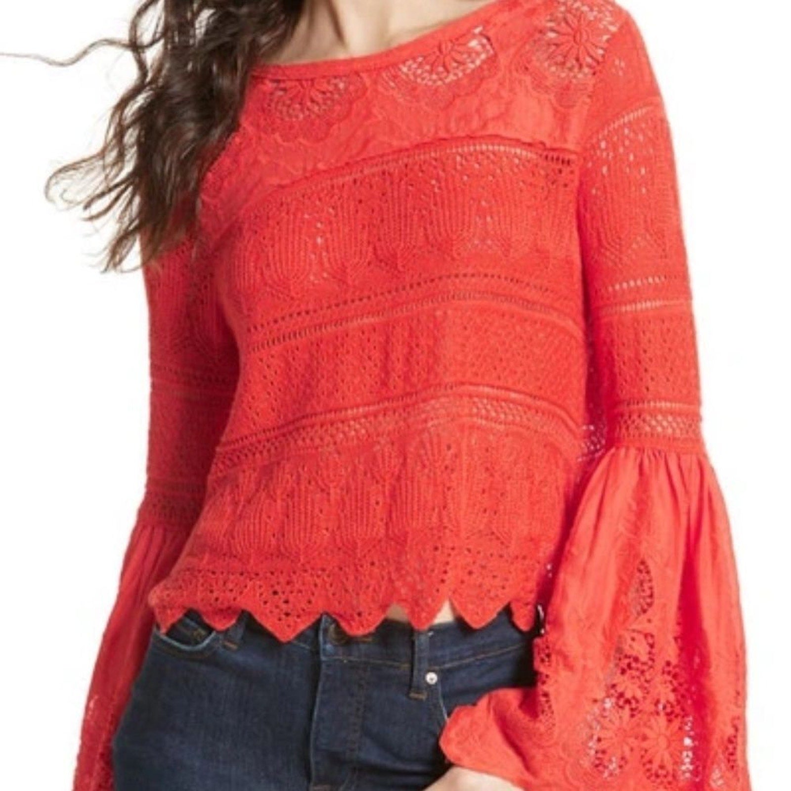 NWT Free People Once Upon a Time Lace Top - size XS