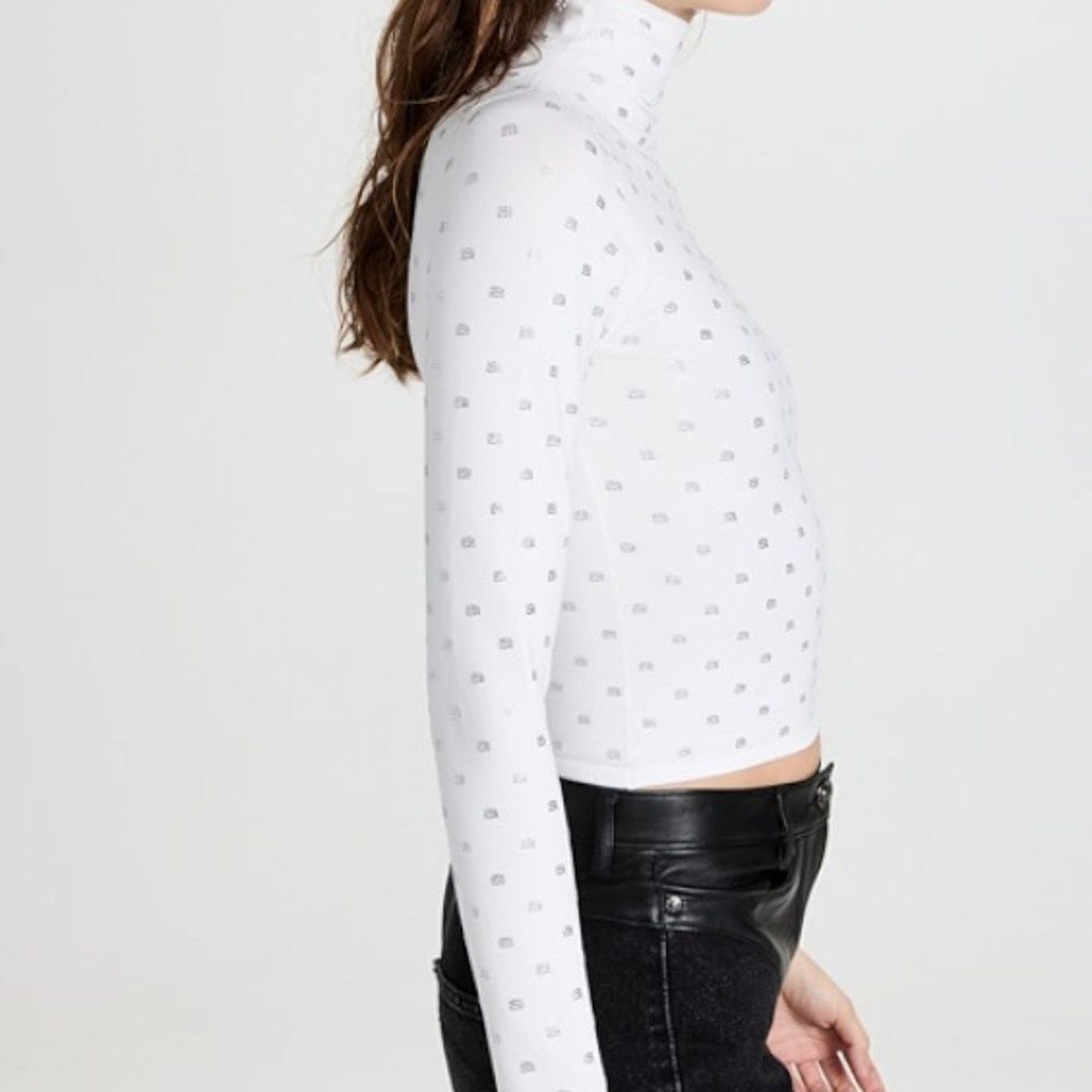 NWT Alexander Wang Crystal Logo Turtleneck  Crystal Logo Turtleneck - size XL