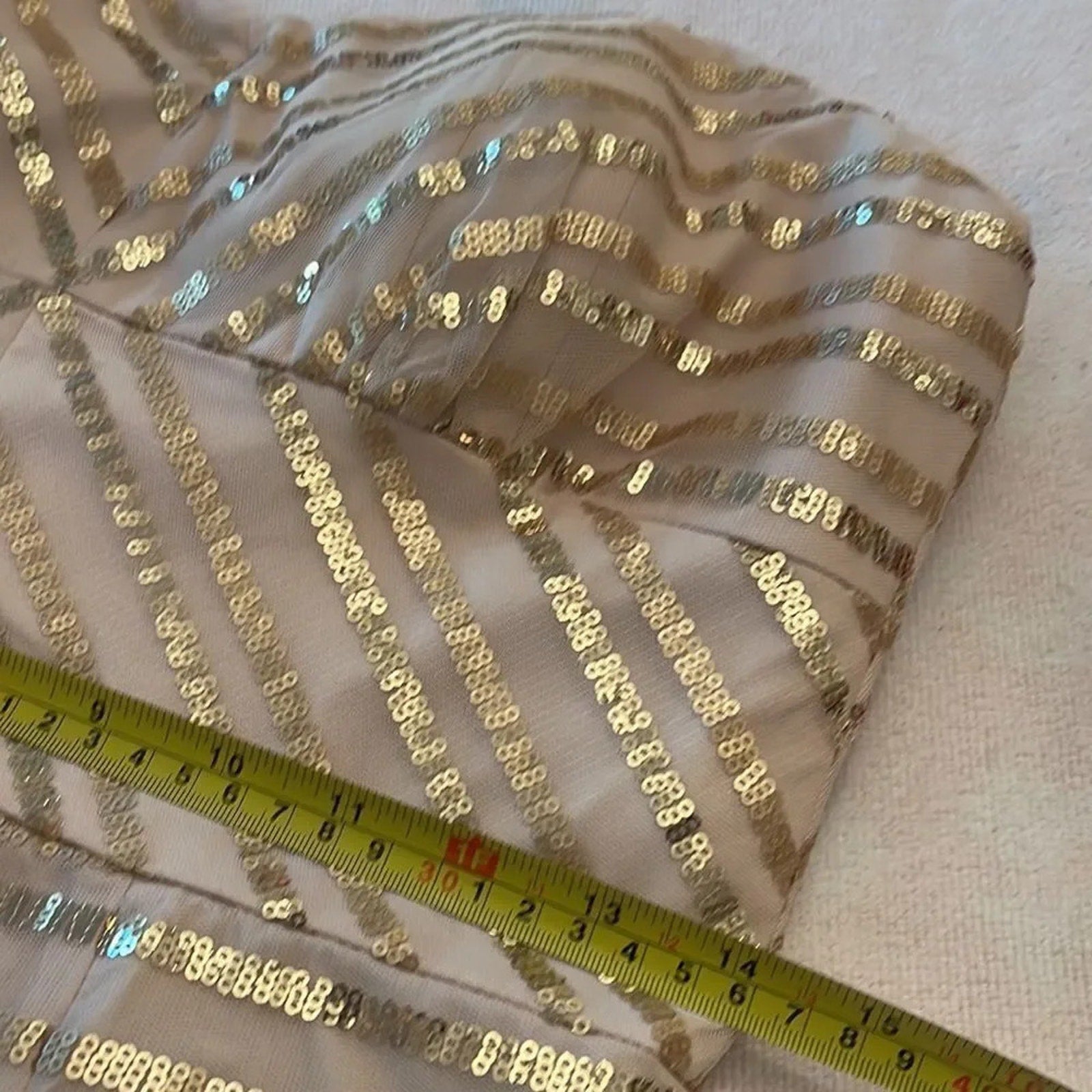 NWT Cache Gold sequin rule strapless dress - size 6