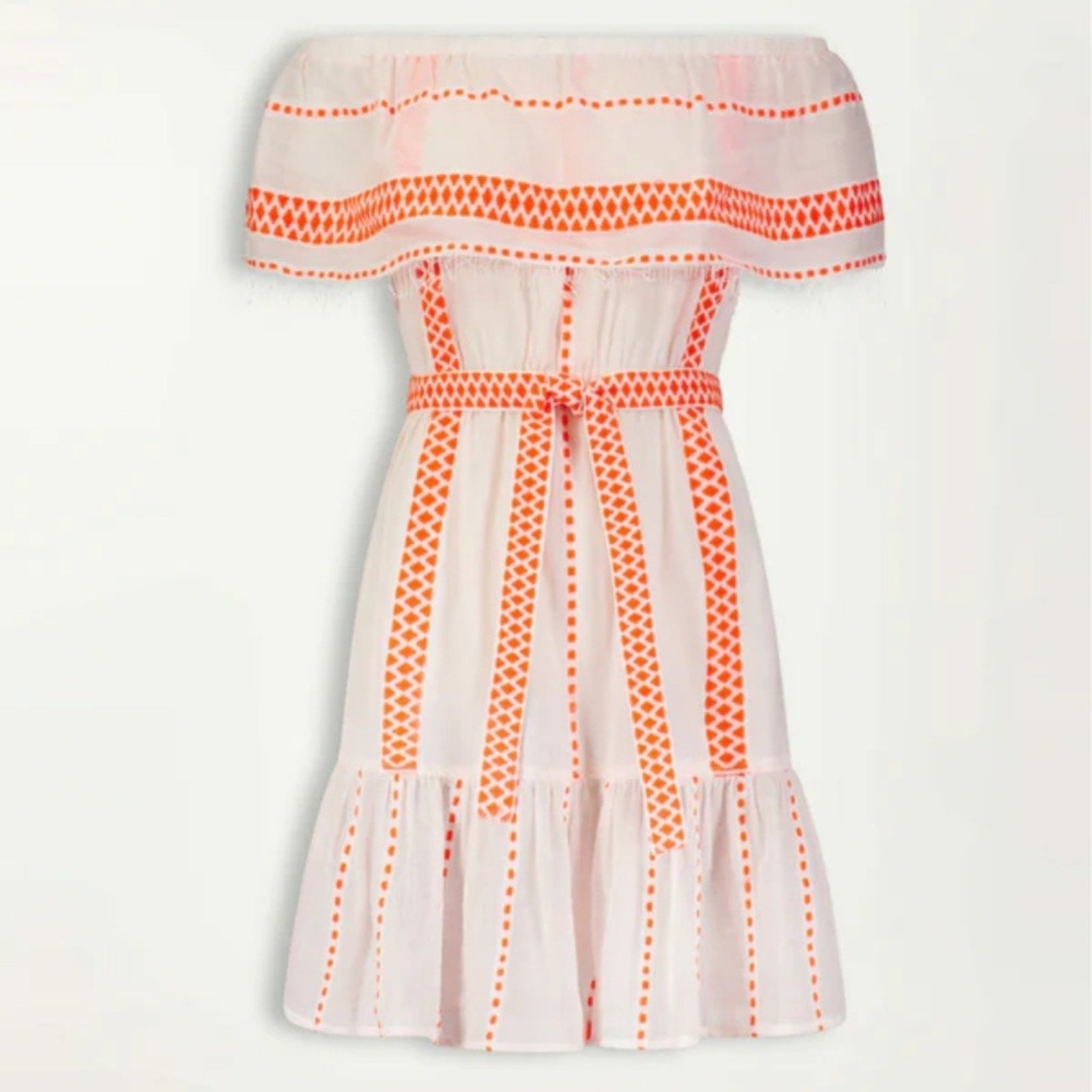 LEMLEM Womens Coral Belted Jemari Off Shoulder Dress - size small