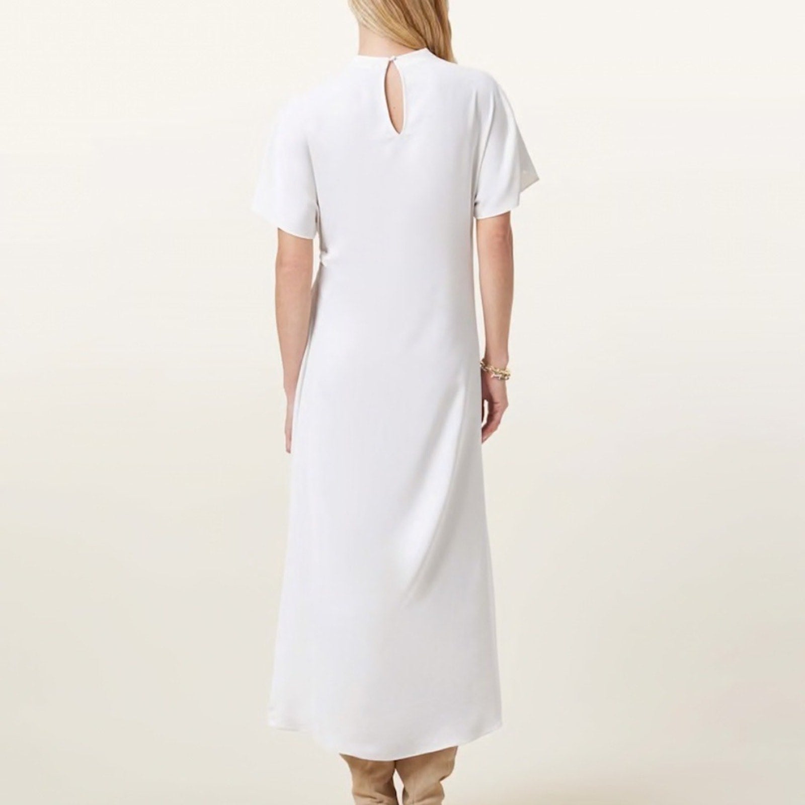 NEW AllSaints Rosie Mock Neck Side Drape Asymmetric Maxi Dress -size 8