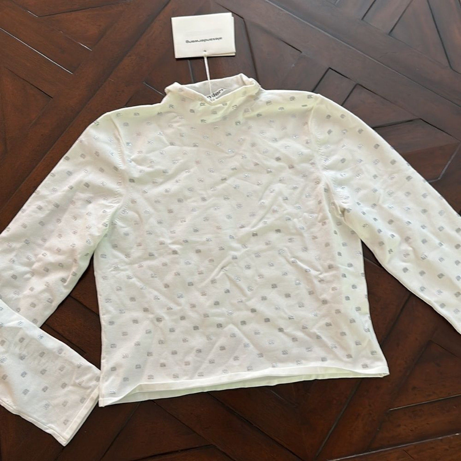 NWT Alexander Wang Crystal Logo Turtleneck  Crystal Logo Turtleneck - size XL