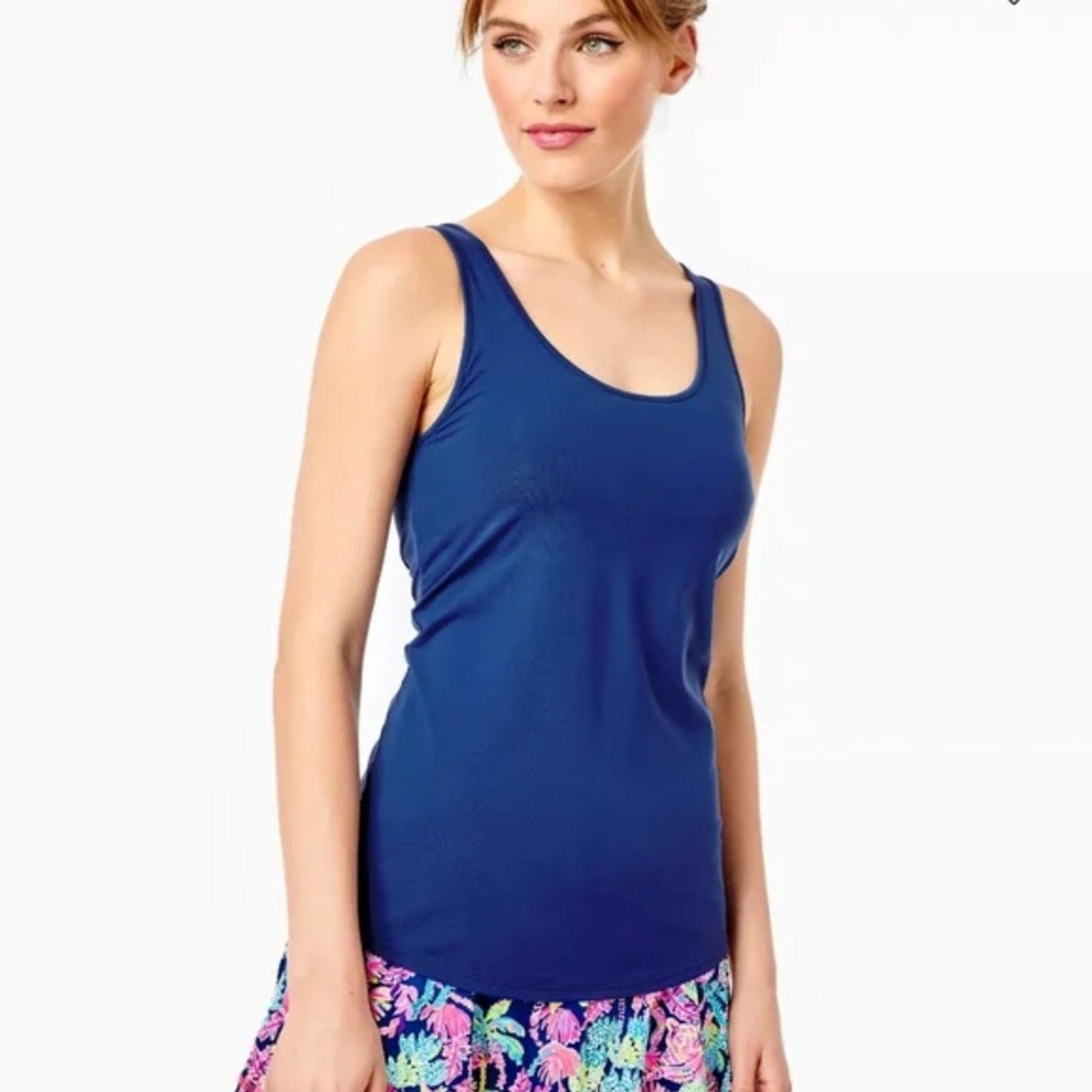 Lilly Pulitzer Luxletic Sunray Bra Tank UPF 50+ in blue - size XS