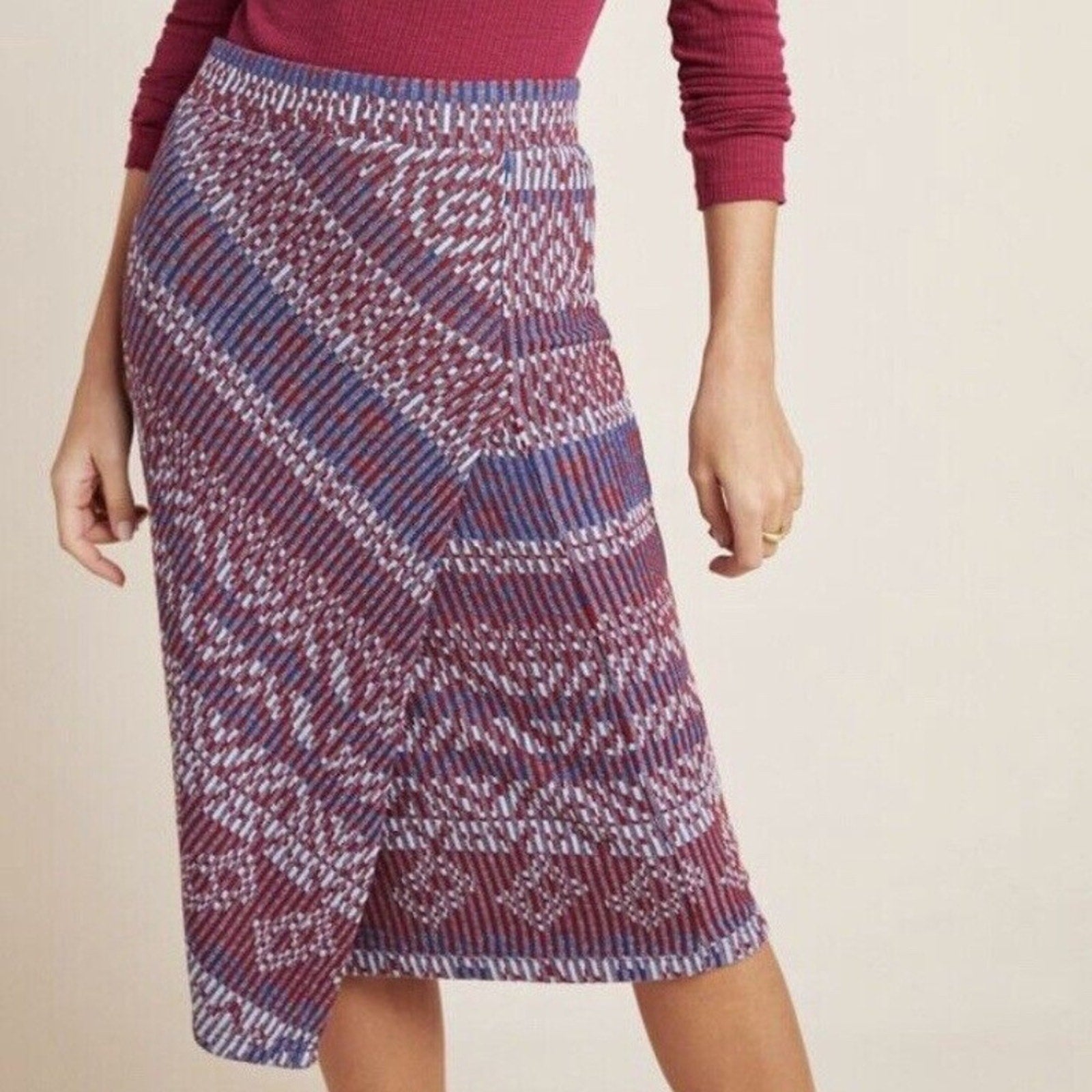 Maeve Anthropologie Carolina faux wrap skirt - size M