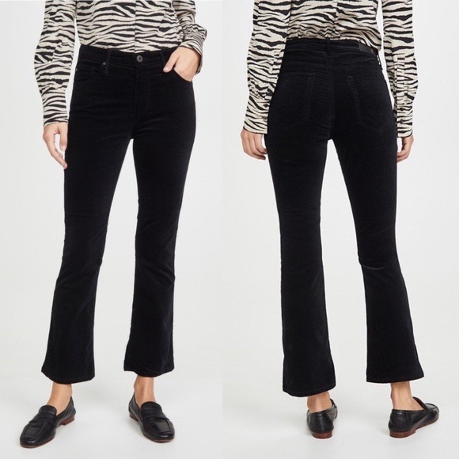 AG The Jodi Velvet Crop Pants in navy - size 27