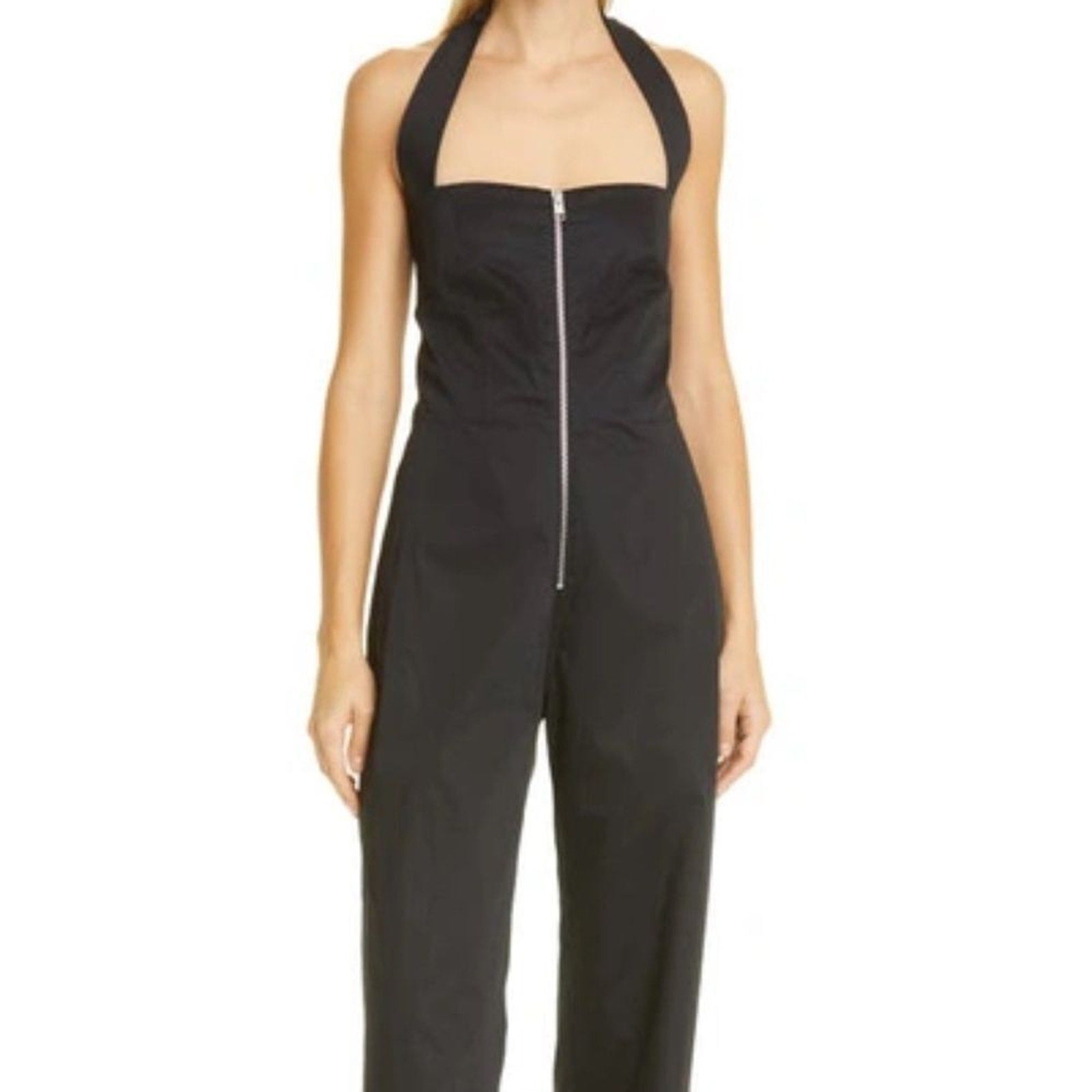 NEW FRAME Zip-Front Halter Jumpsuit - size XS