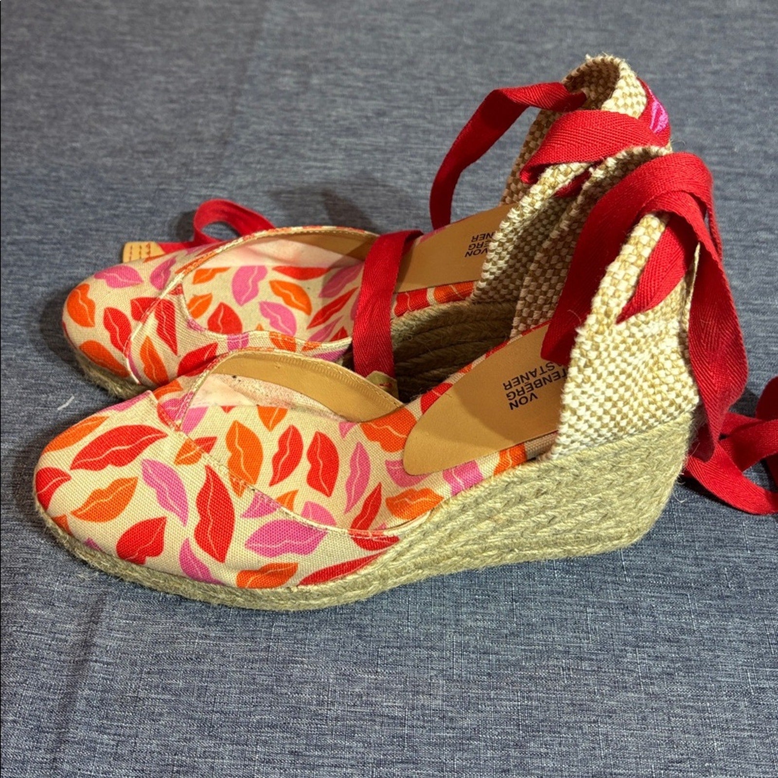 DIANE VON FURSTENBERG X CASTAÑER Chiara printed canvas wedge espadrilles - 38