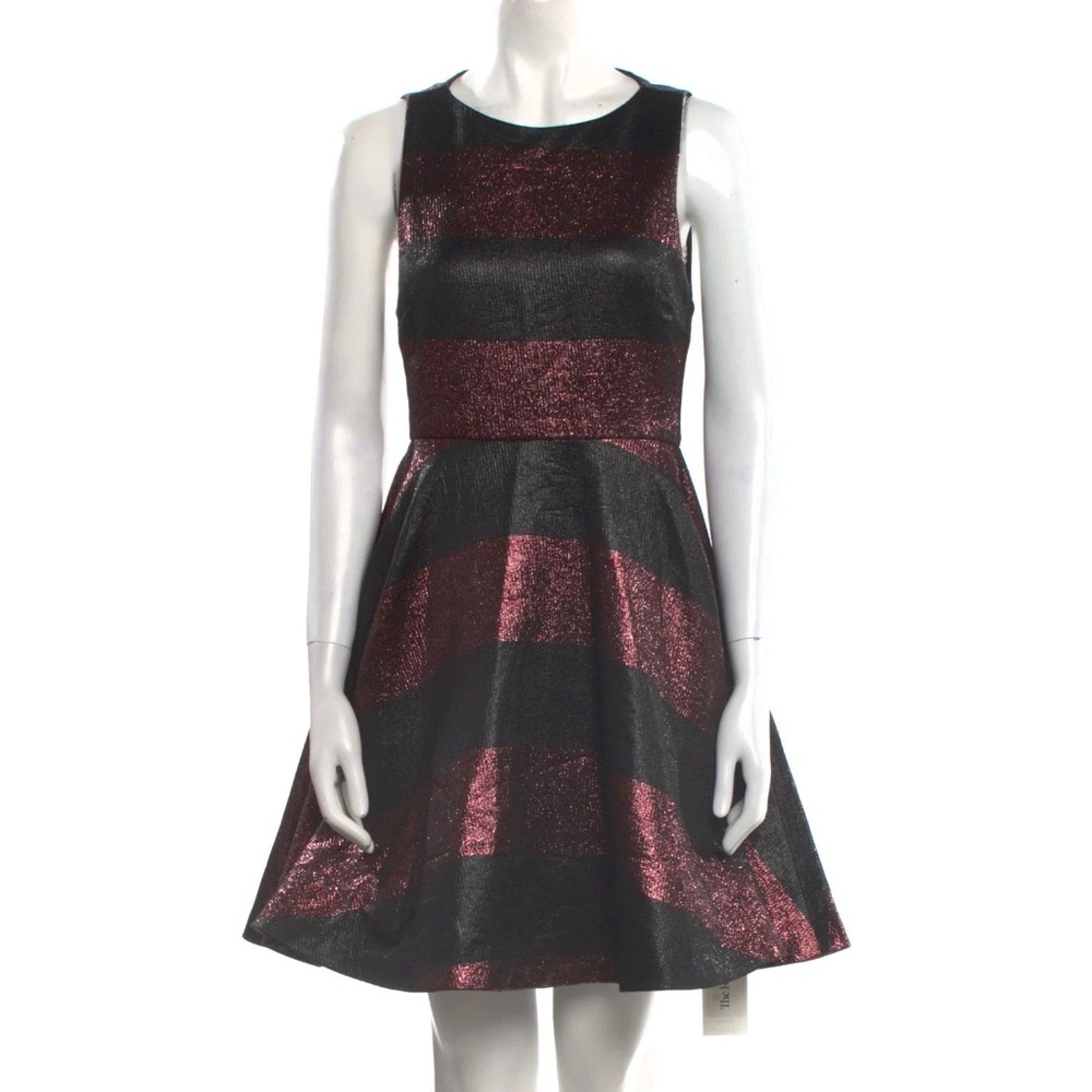 Alice + Olivia Foss Metallic Stripe Dress Size 4